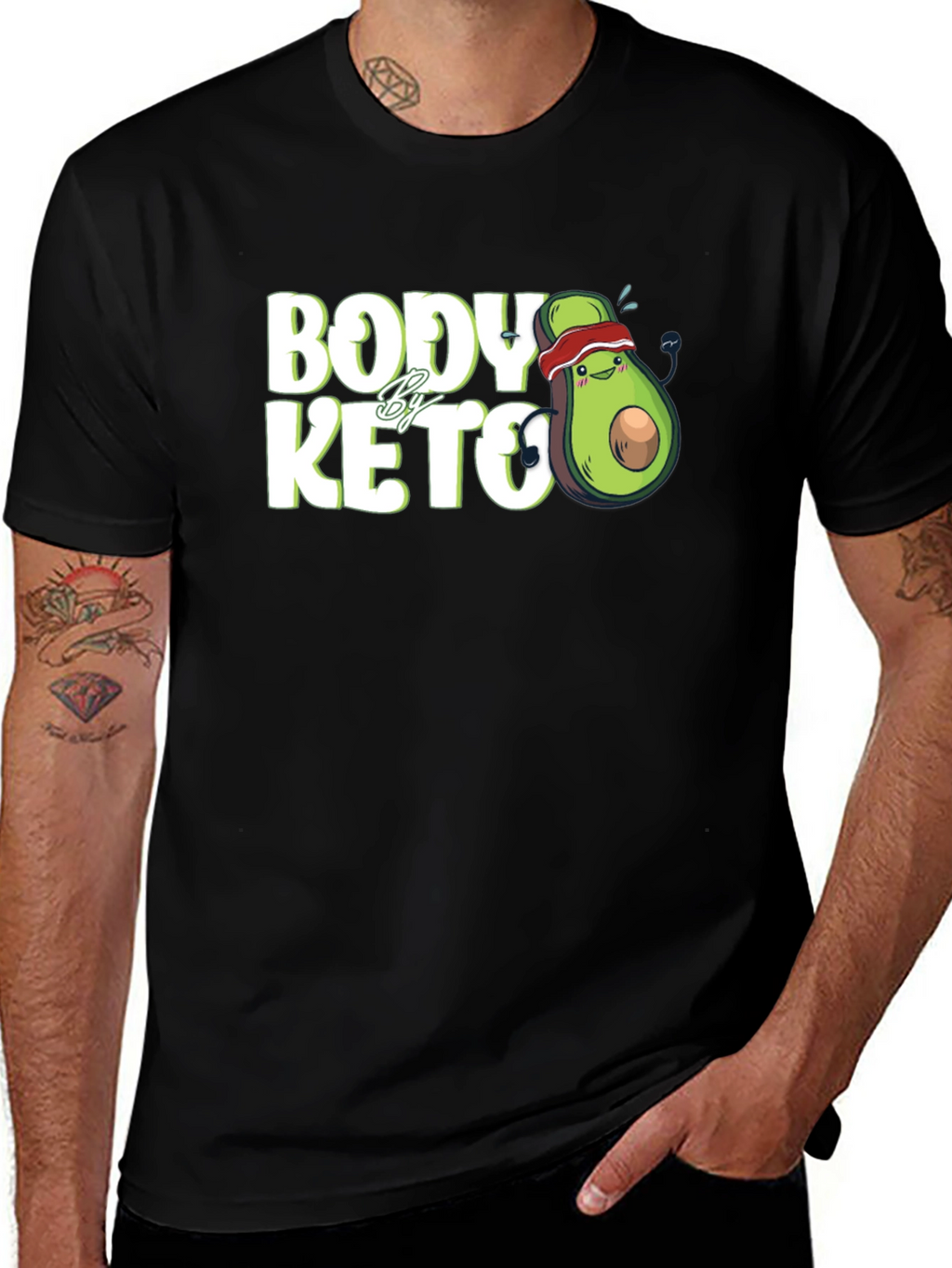 Body By Keto T-Shirt Avocado Running