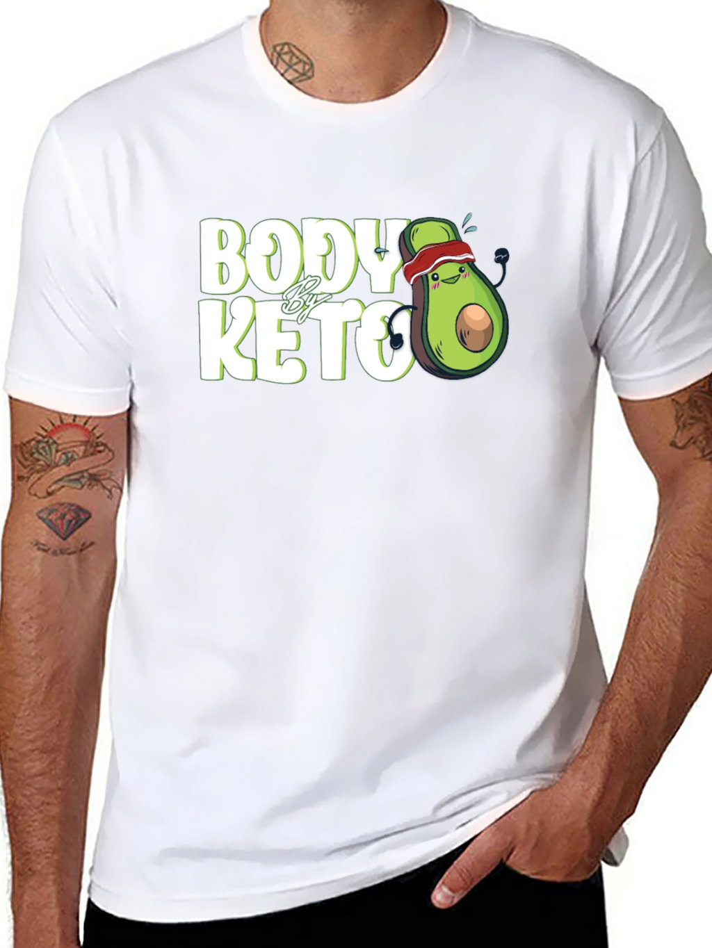 Body By Keto T-Shirt Avocado Running