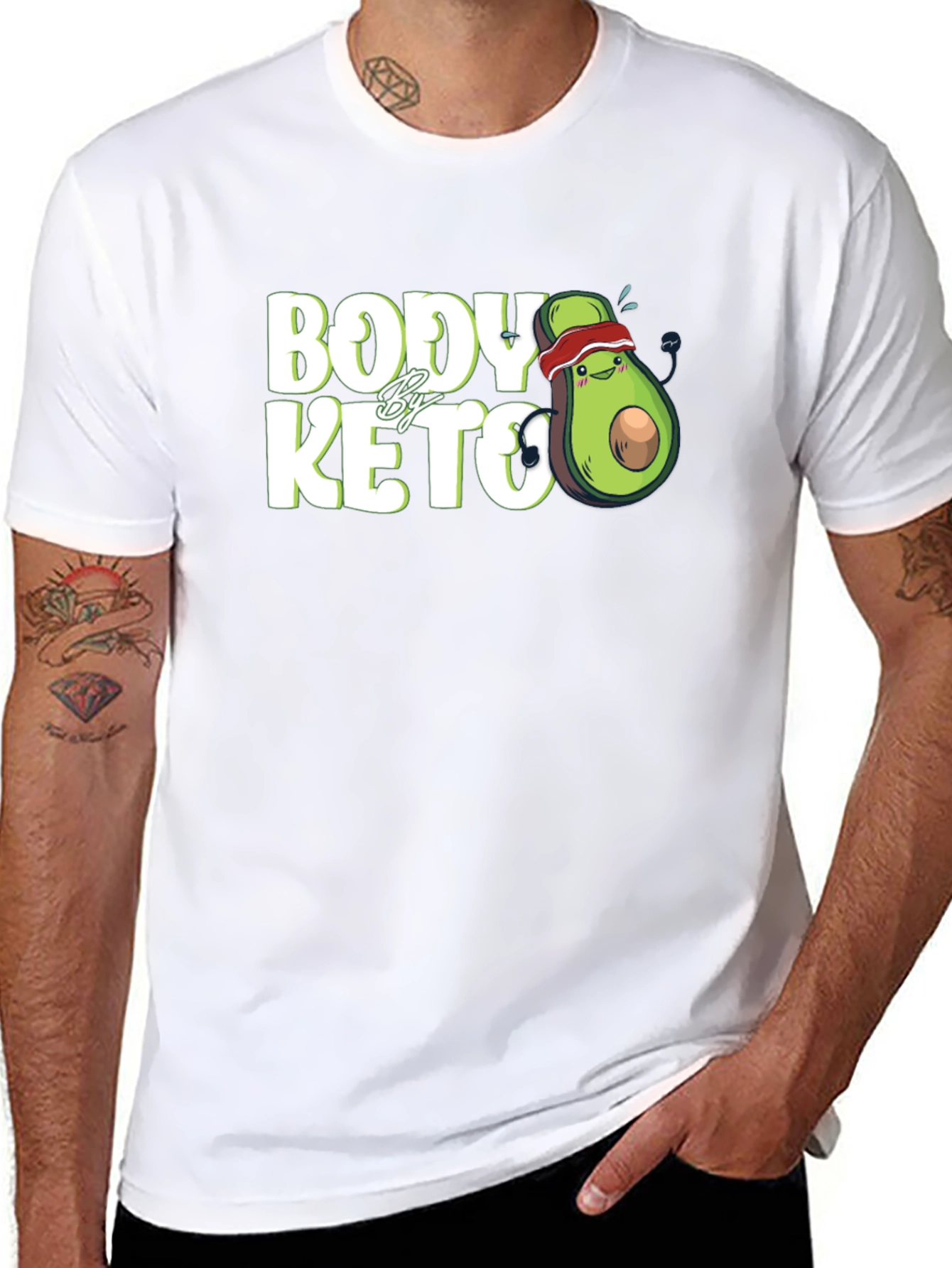 Body By Keto T-Shirt Avocado Running