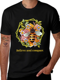 Believe and Conquer Bee Graphic Tee