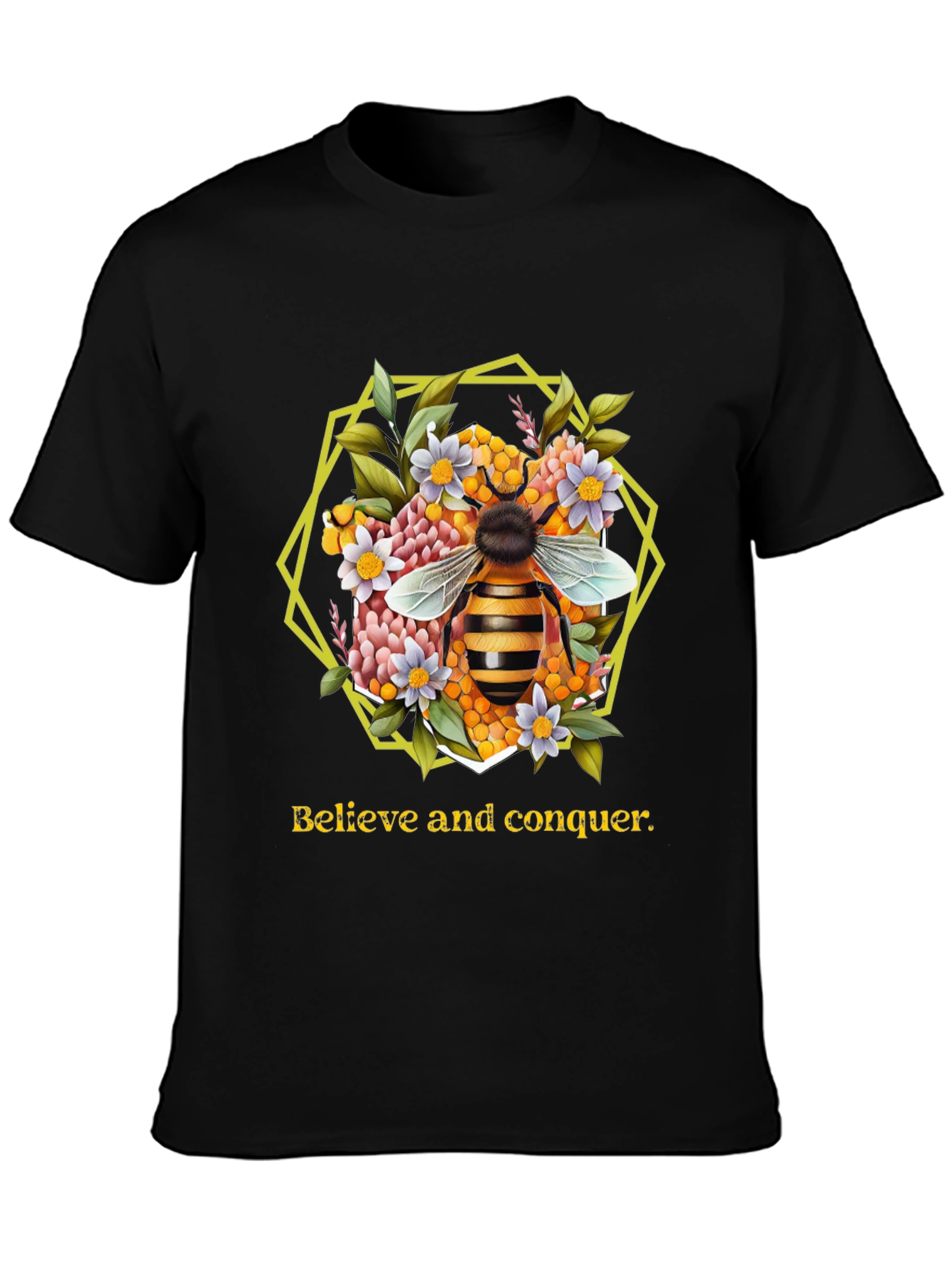 Believe and Conquer Bee Graphic Tee