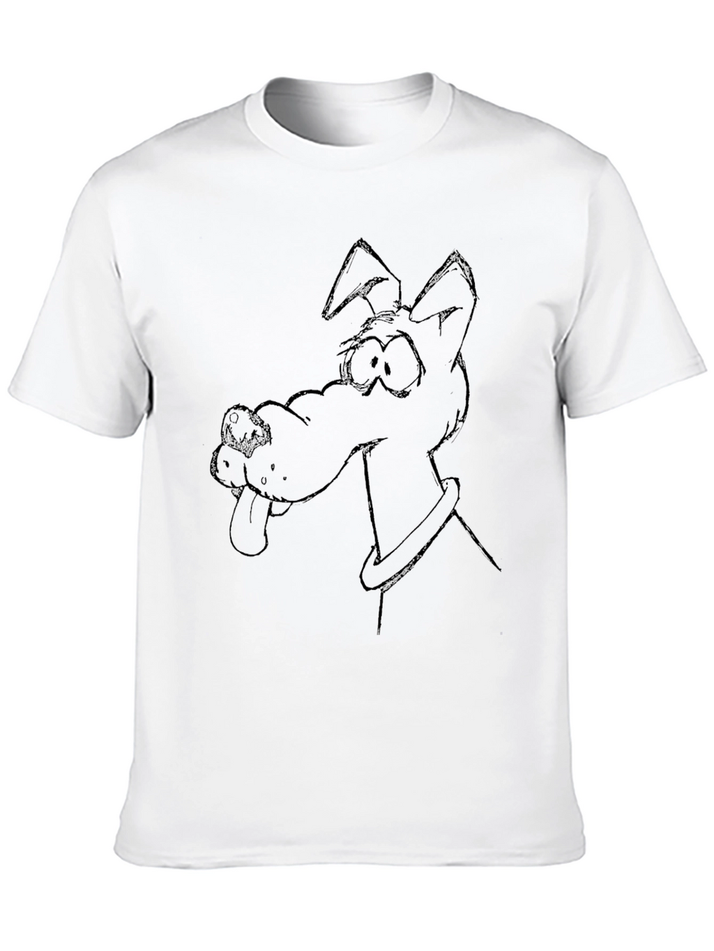 Cartoon Dog Graphic Tee - Black T-Shirt