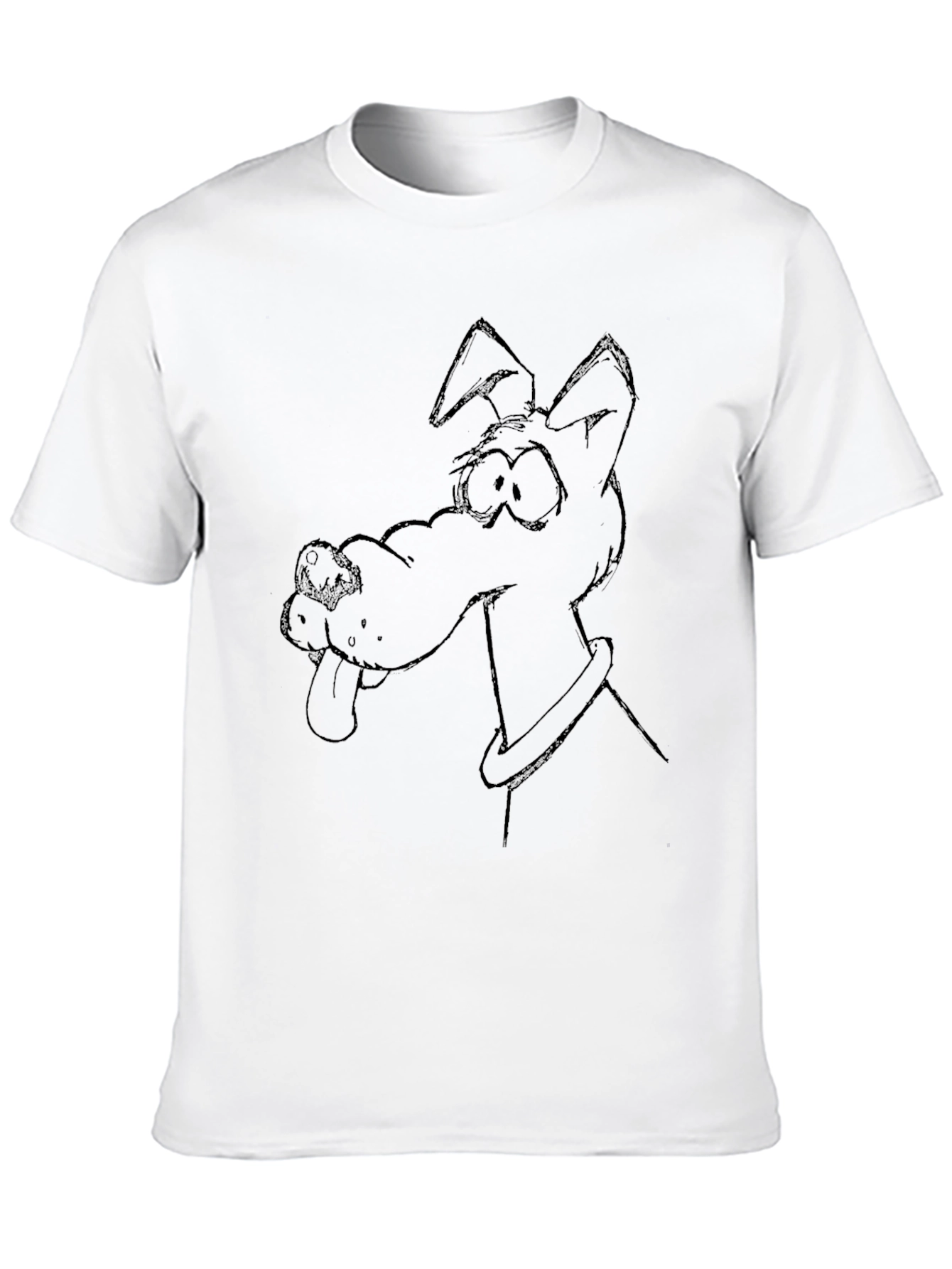Cartoon Dog Graphic Tee - Black T-Shirt