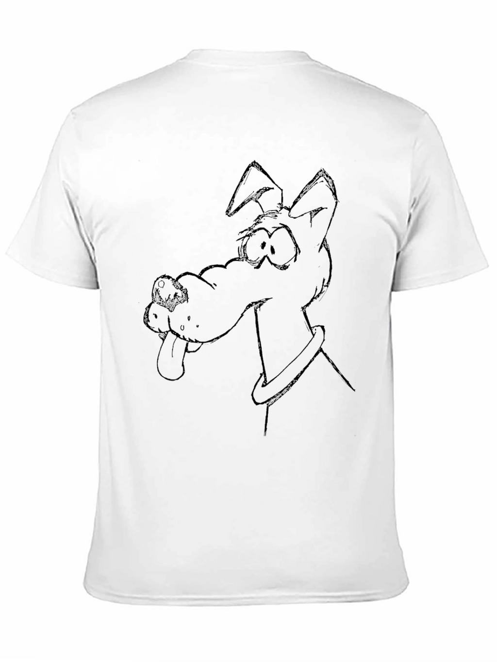 Cartoon Dog Graphic Tee - Black T-Shirt
