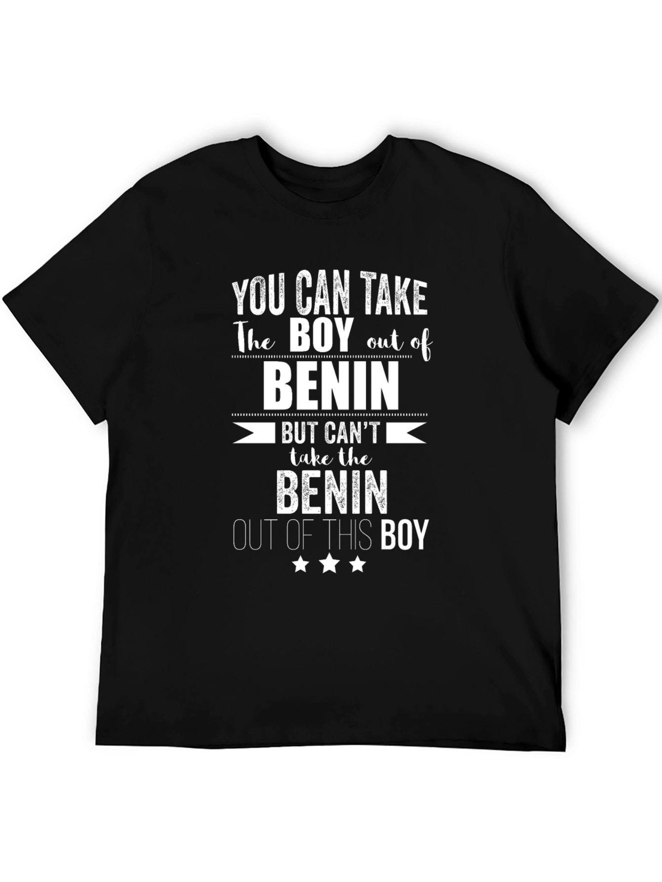 Benin Boy Graphic T-Shirt - Black Cotton Tee