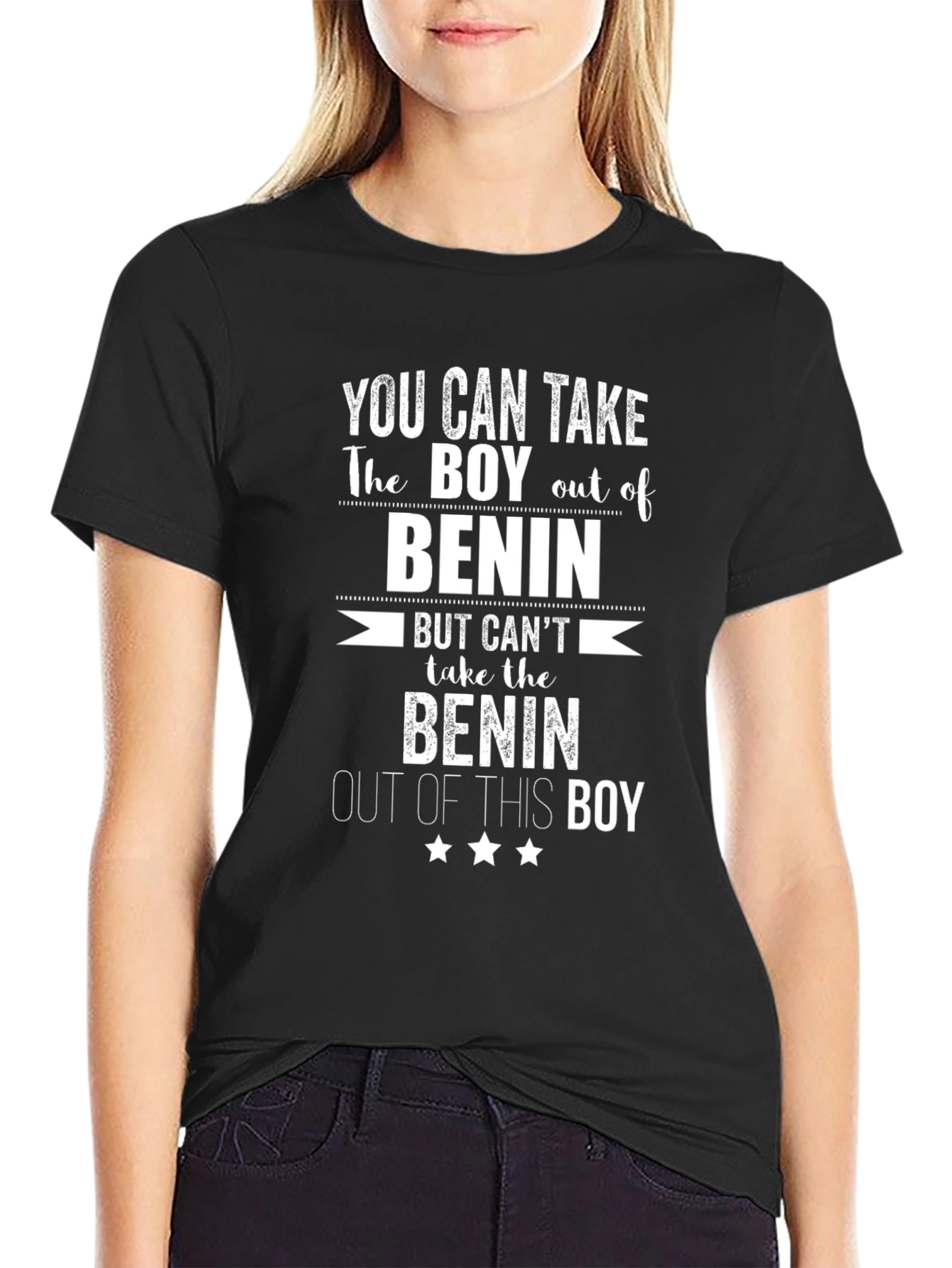 Benin Boy Graphic T-Shirt - Black Cotton Tee