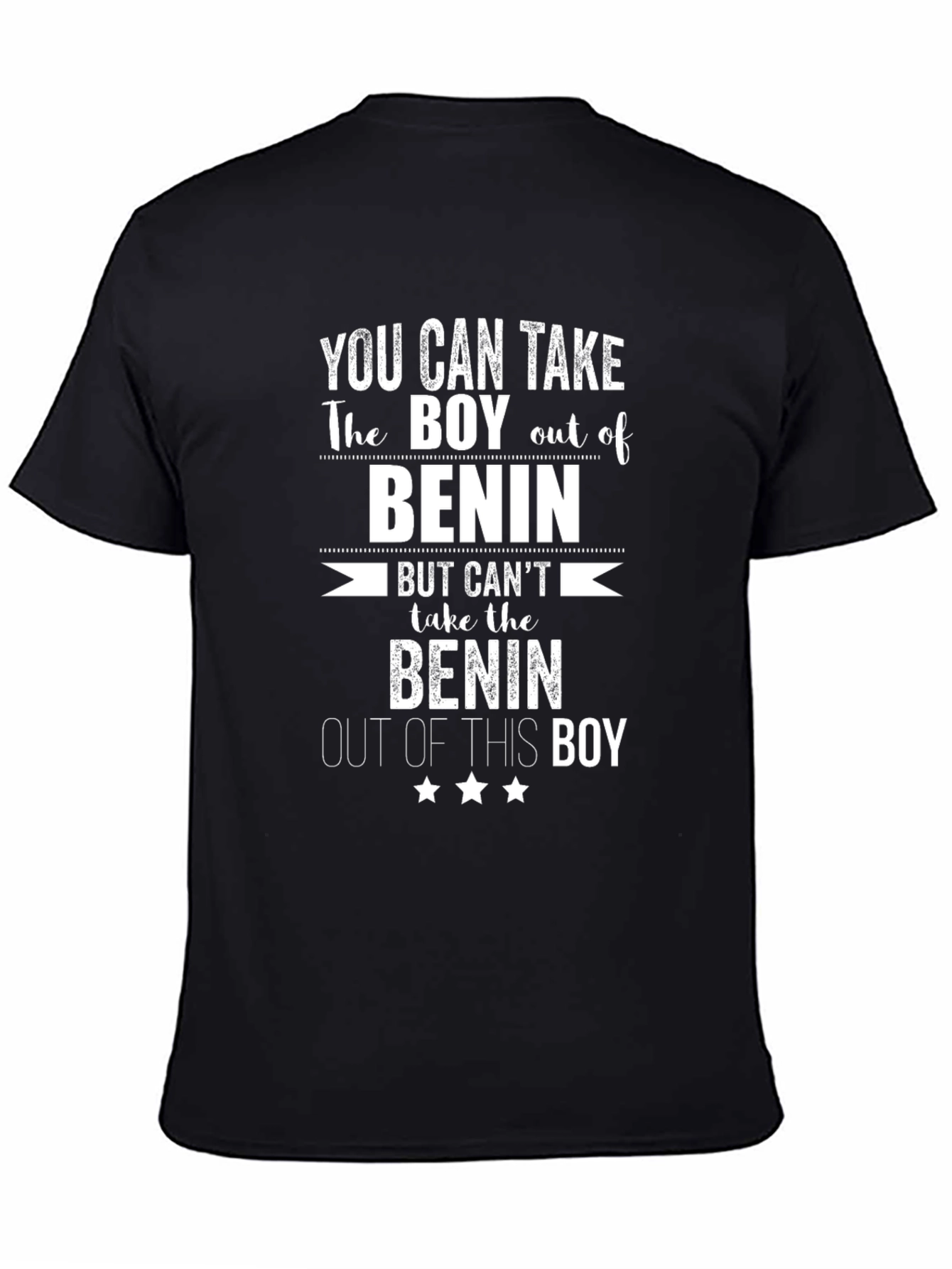 Benin Boy Graphic T-Shirt - Black Cotton Tee