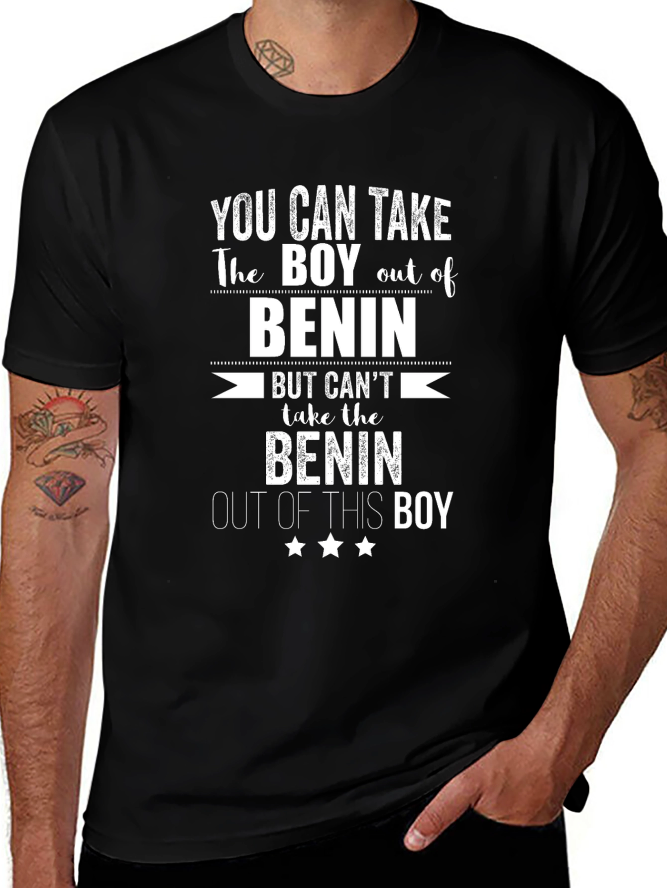 Benin Boy Graphic T-Shirt - Black Cotton Tee