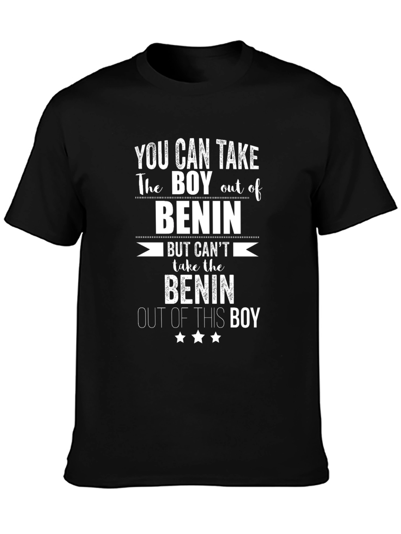 Benin Boy Graphic T-Shirt - Black Cotton Tee