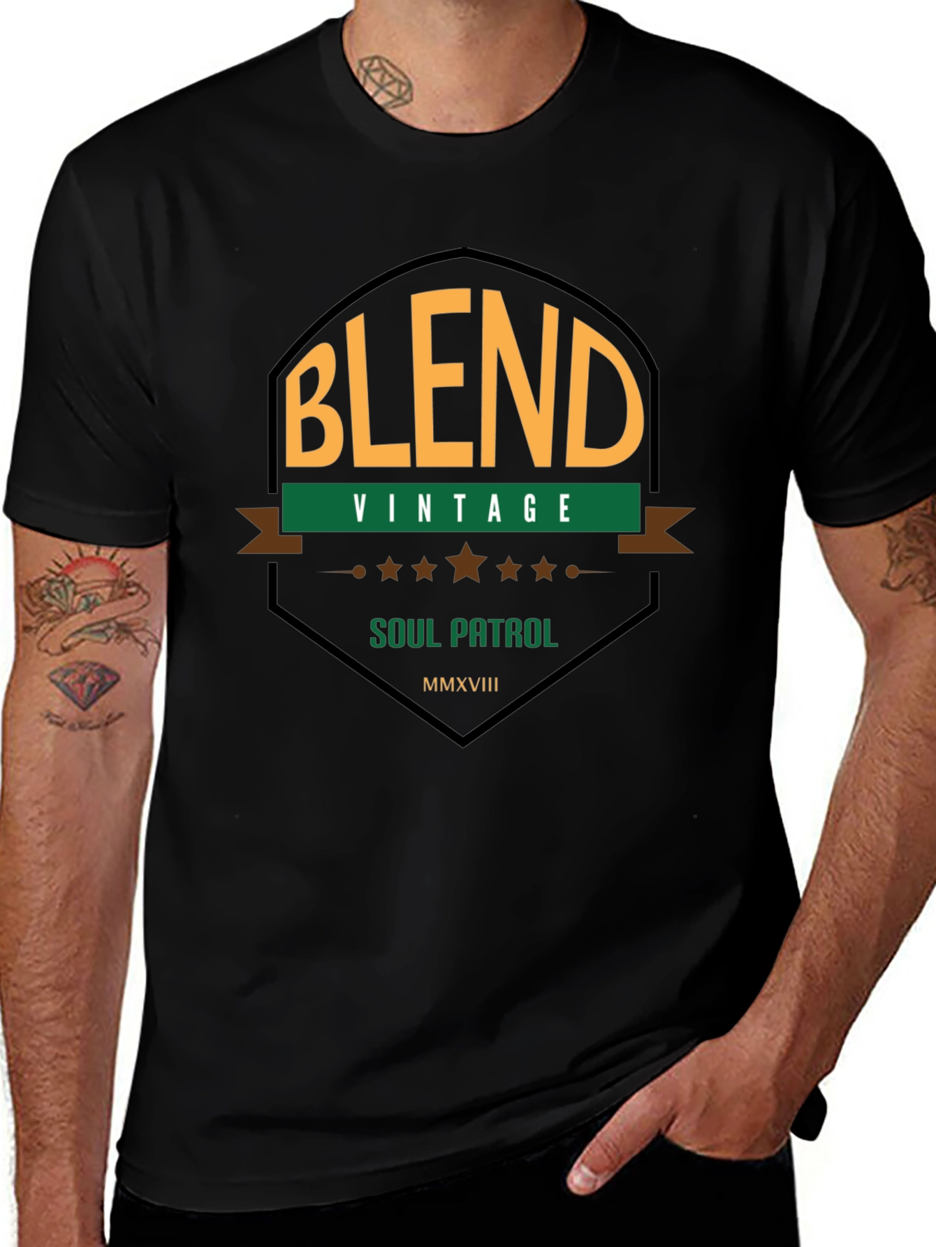 Blend Vintage Soul Patrol Black T-Shirt
