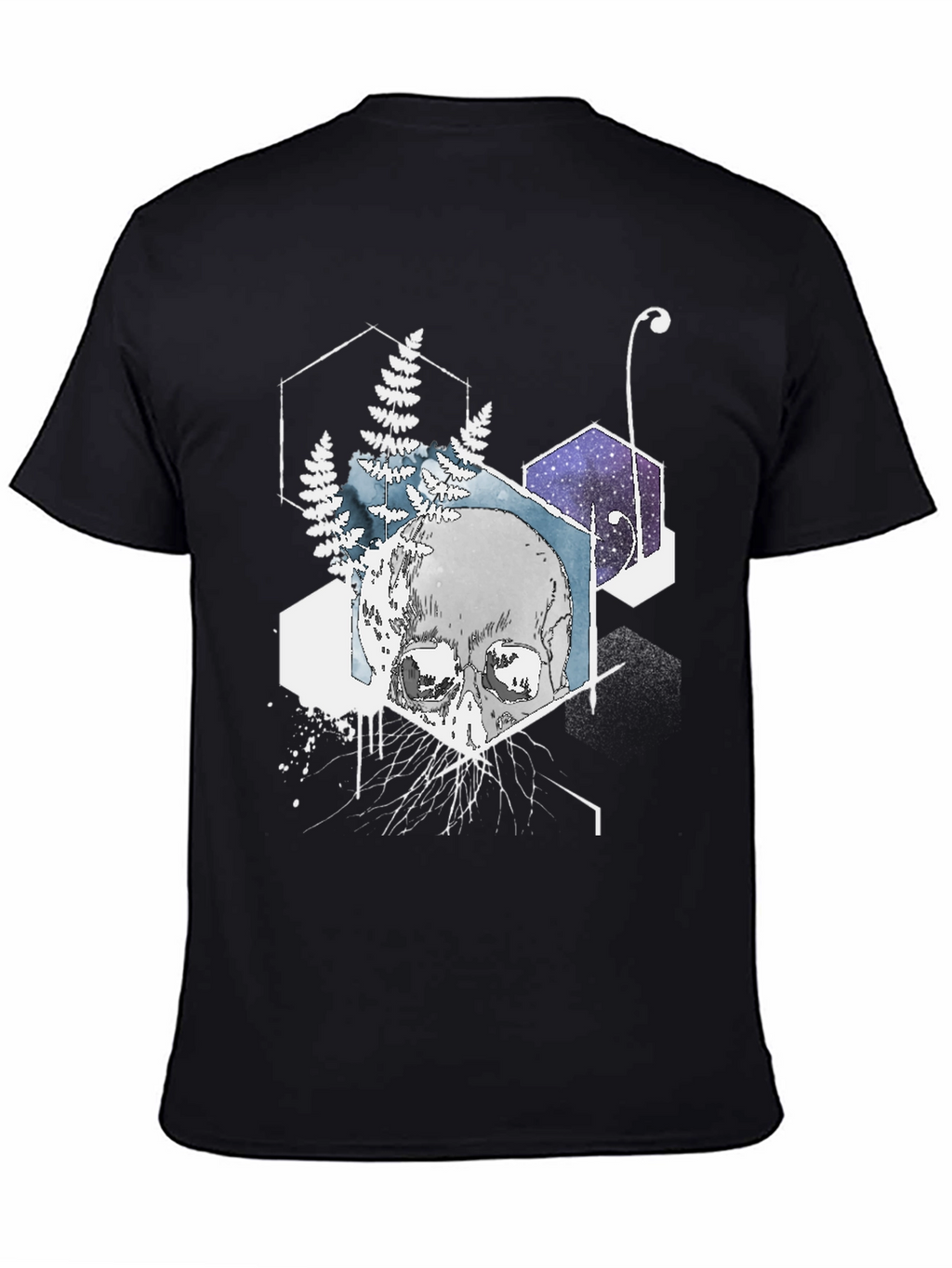 Geometric Skull T-Shirt - Black Graphic Tee