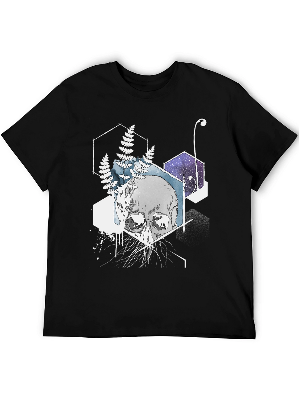 Geometric Skull T-Shirt - Black Graphic Tee