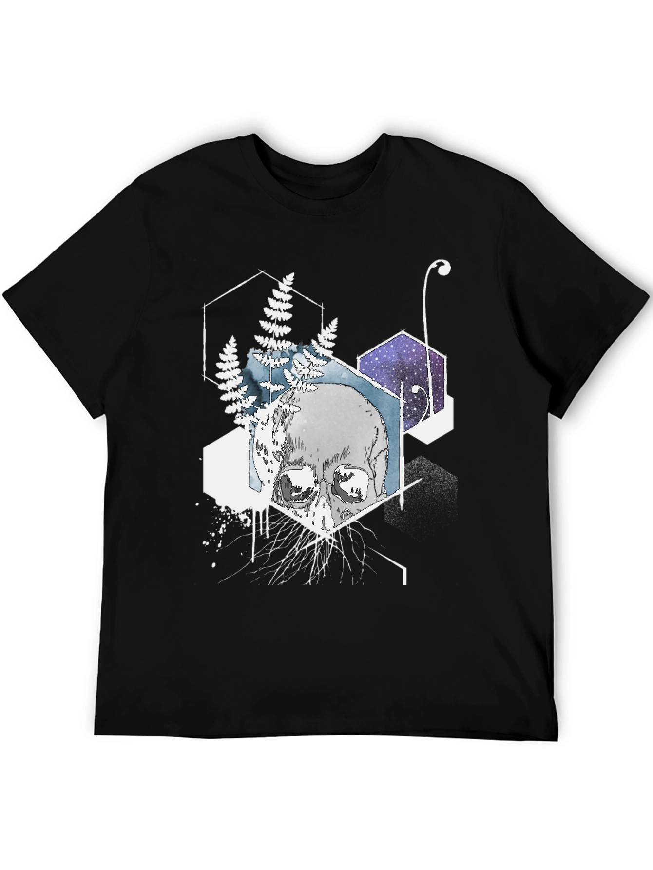 Geometric Skull T-Shirt - Black Graphic Tee