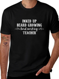 Inked Up Beard Growing Teacher Graphic Tee