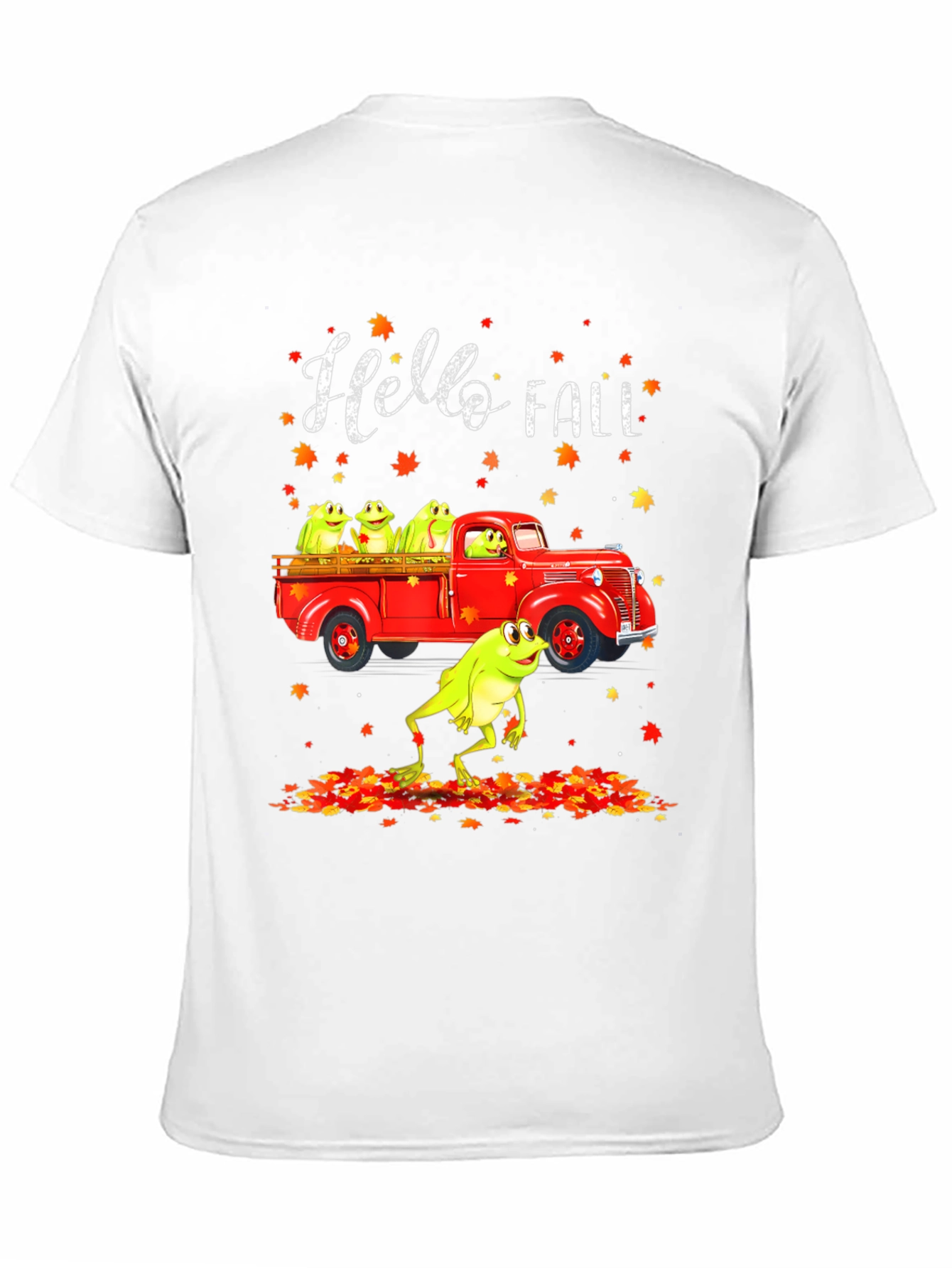 Hello Fall Frog Truck Graphic Tee