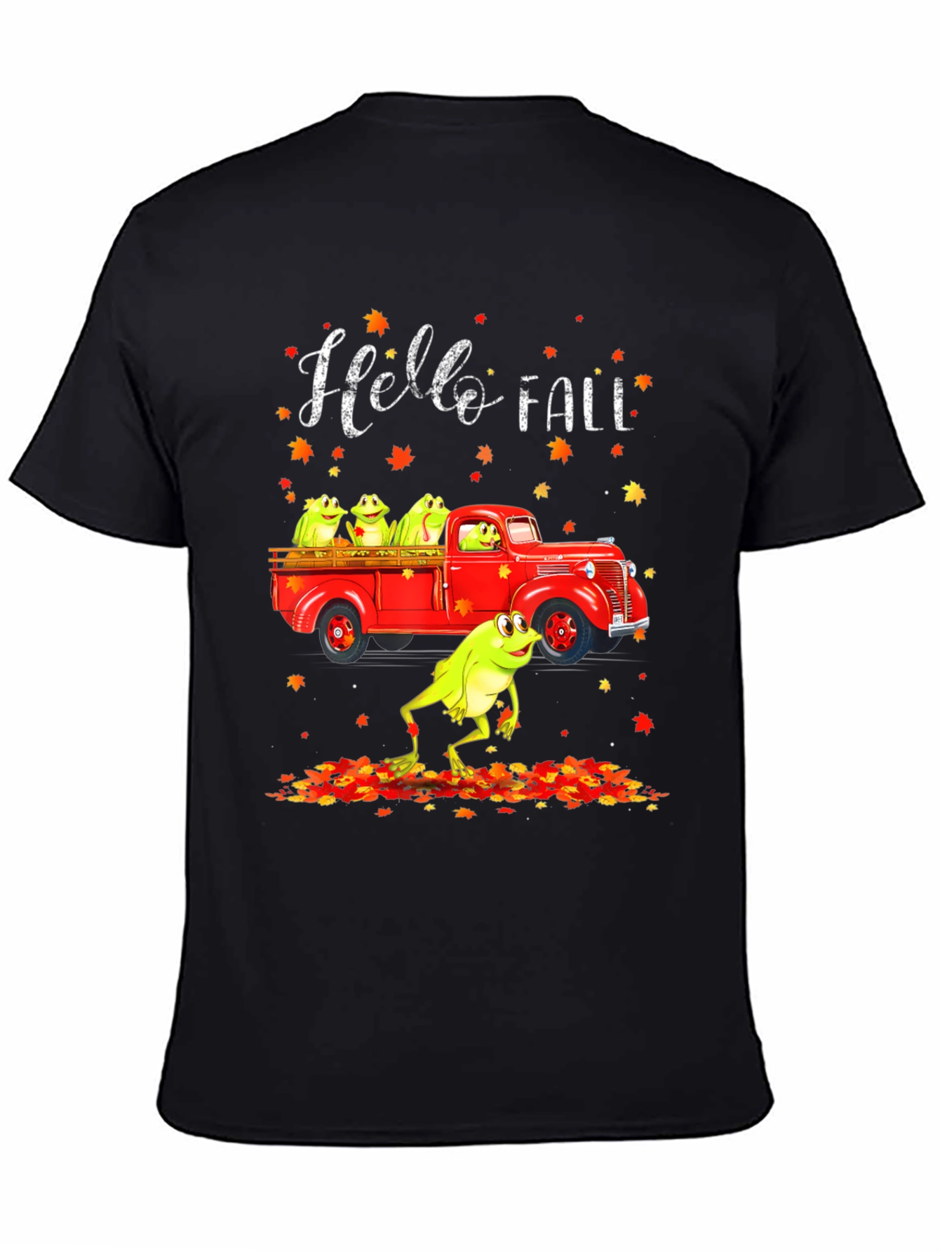 Hello Fall Frog Truck Graphic Tee
