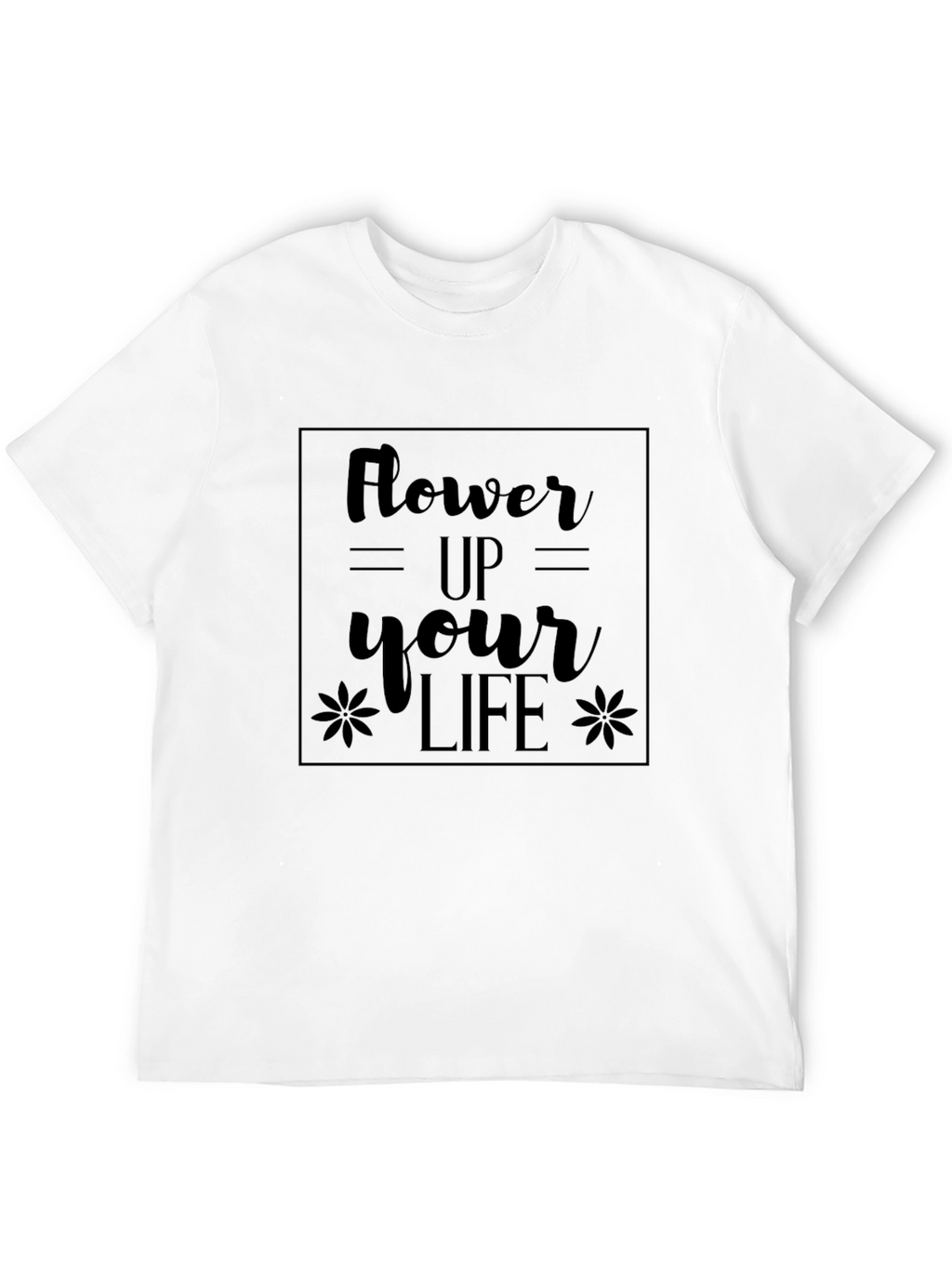 Flower Up Your Life Black Graphic Tee