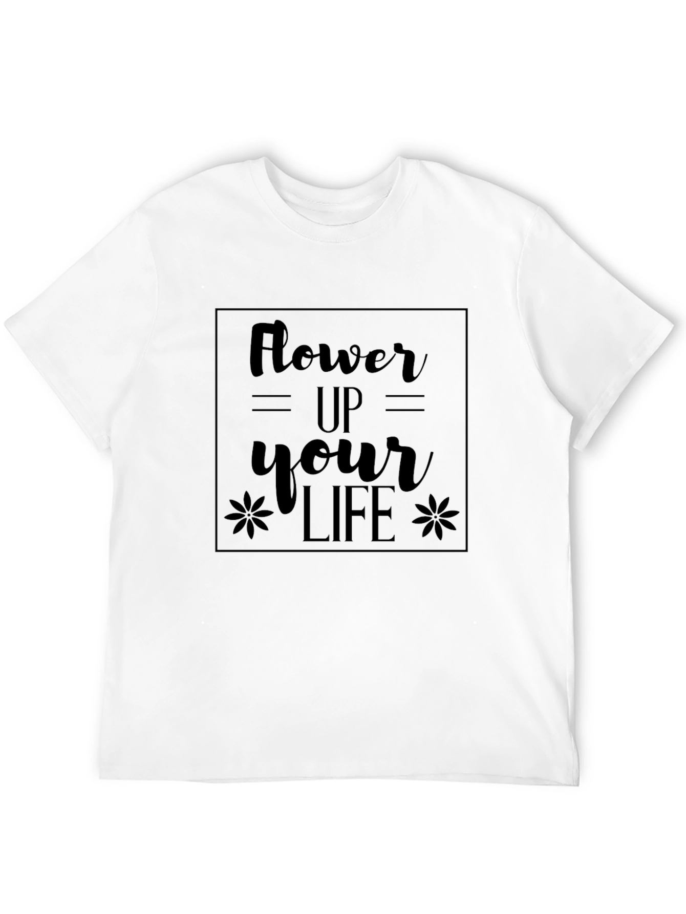 Flower Up Your Life Black Graphic Tee