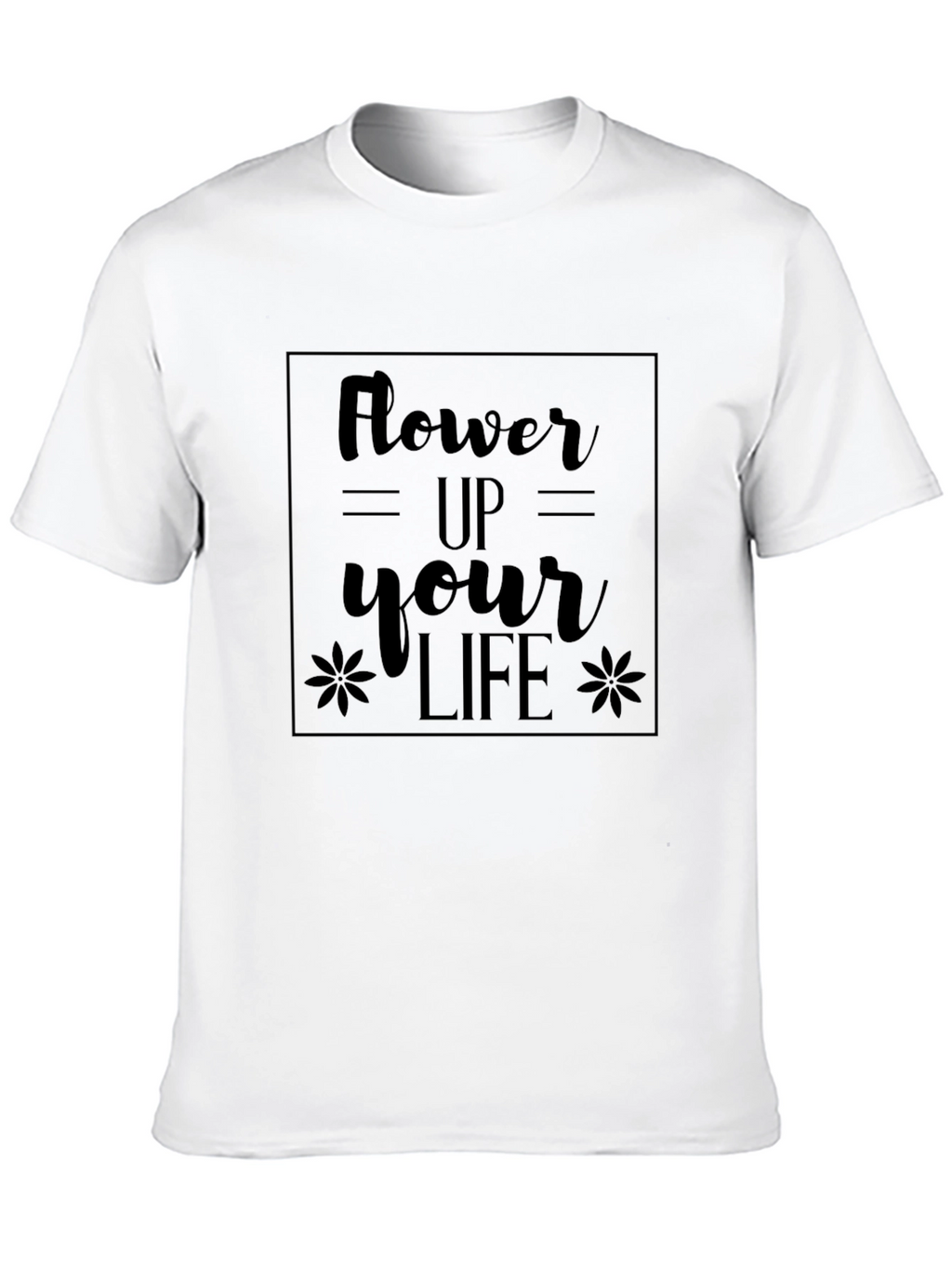 Flower Up Your Life Black Graphic Tee