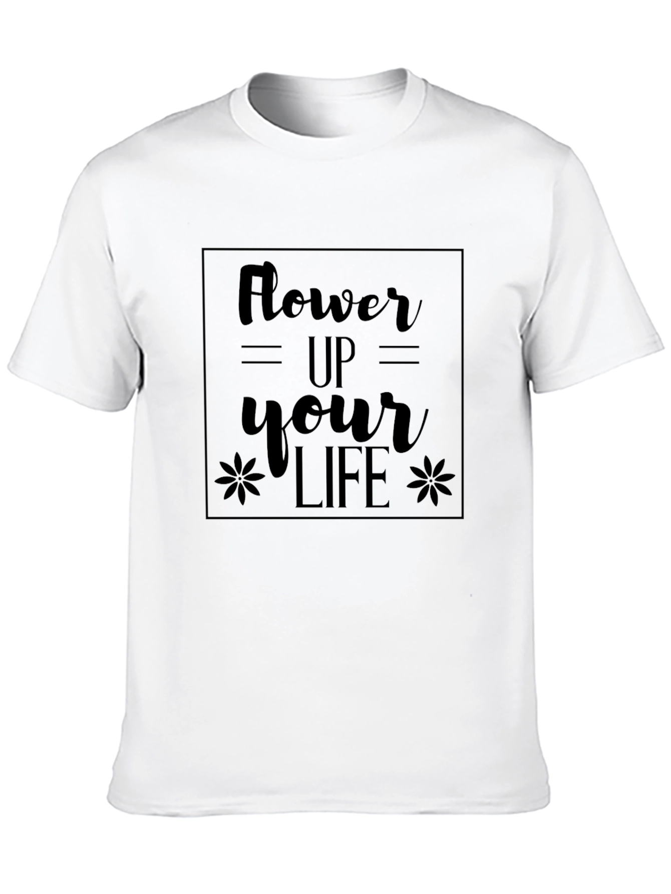 Flower Up Your Life Black Graphic Tee