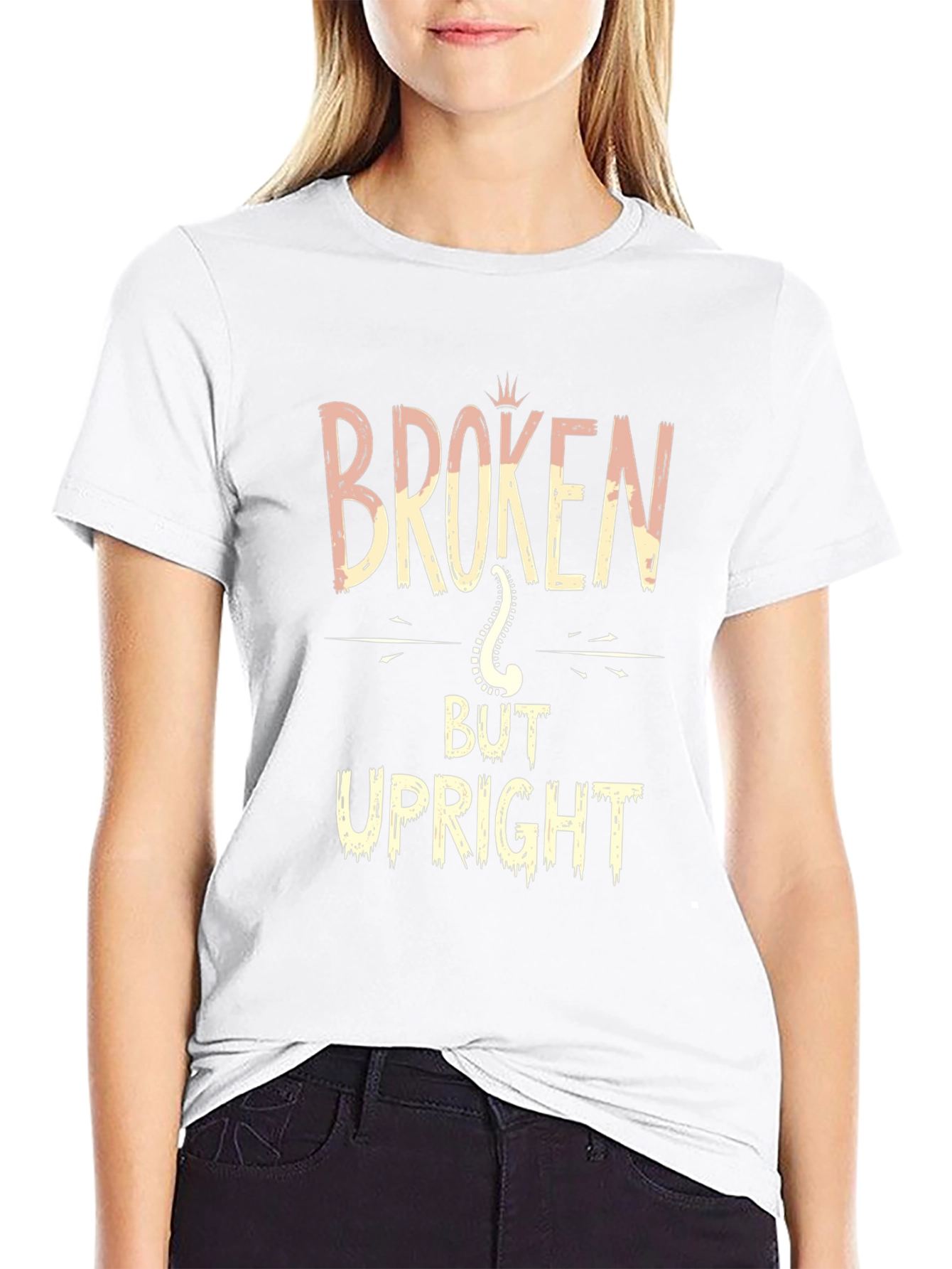 Broken But Upright Black Graphic T-Shirt