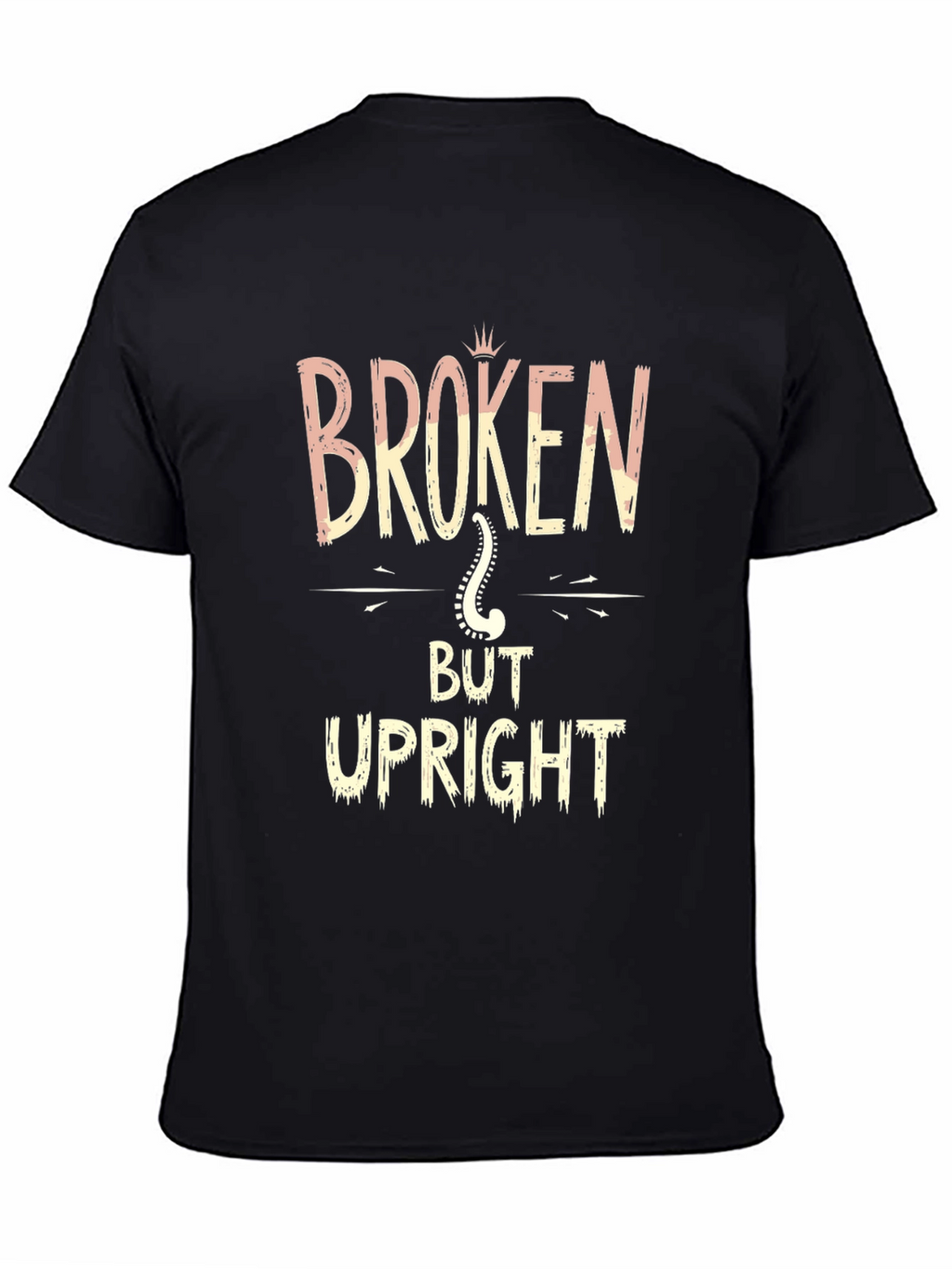 Broken But Upright Black Graphic T-Shirt
