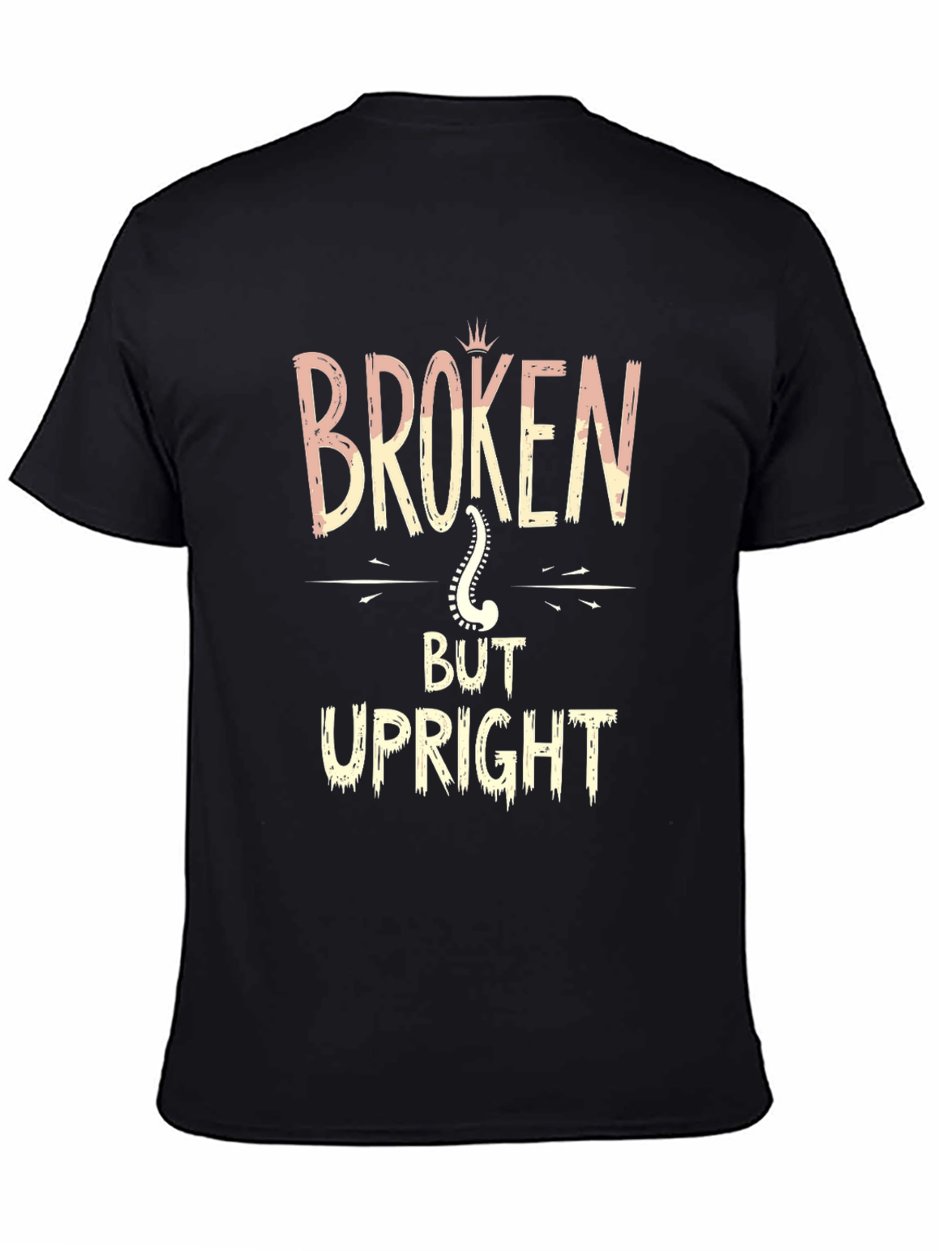 Broken But Upright Black Graphic T-Shirt