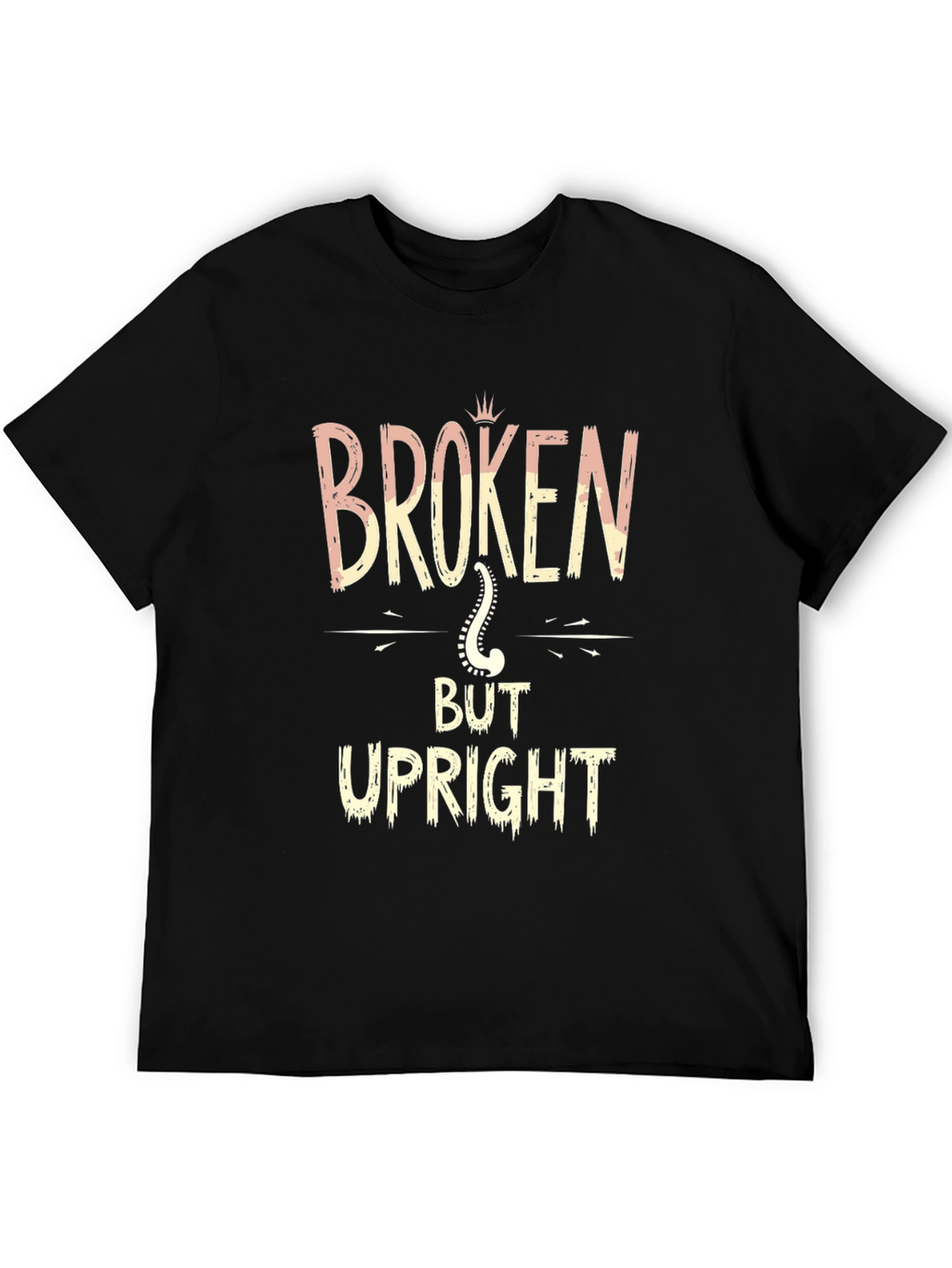 Broken But Upright Black Graphic T-Shirt