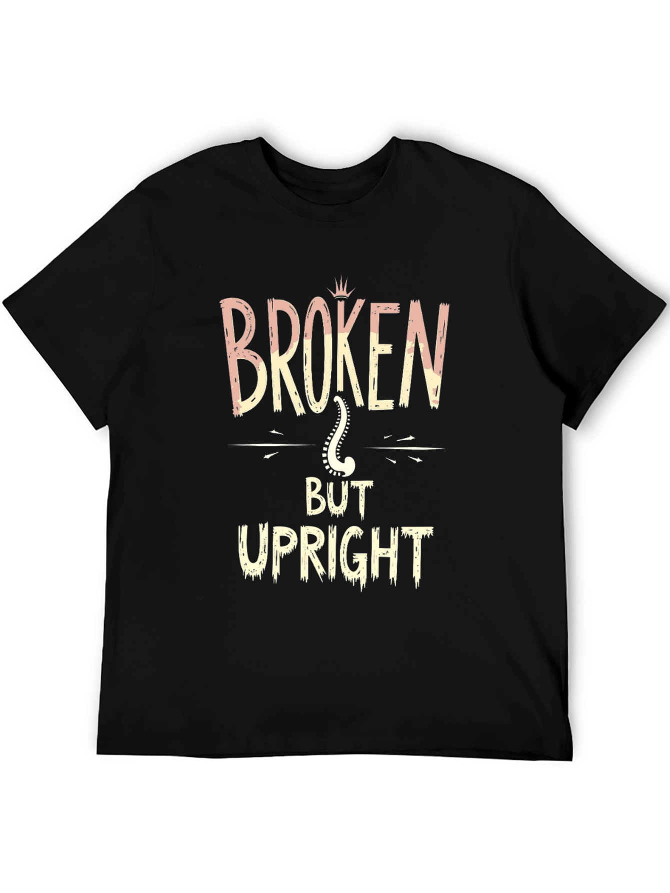 Broken But Upright Black Graphic T-Shirt