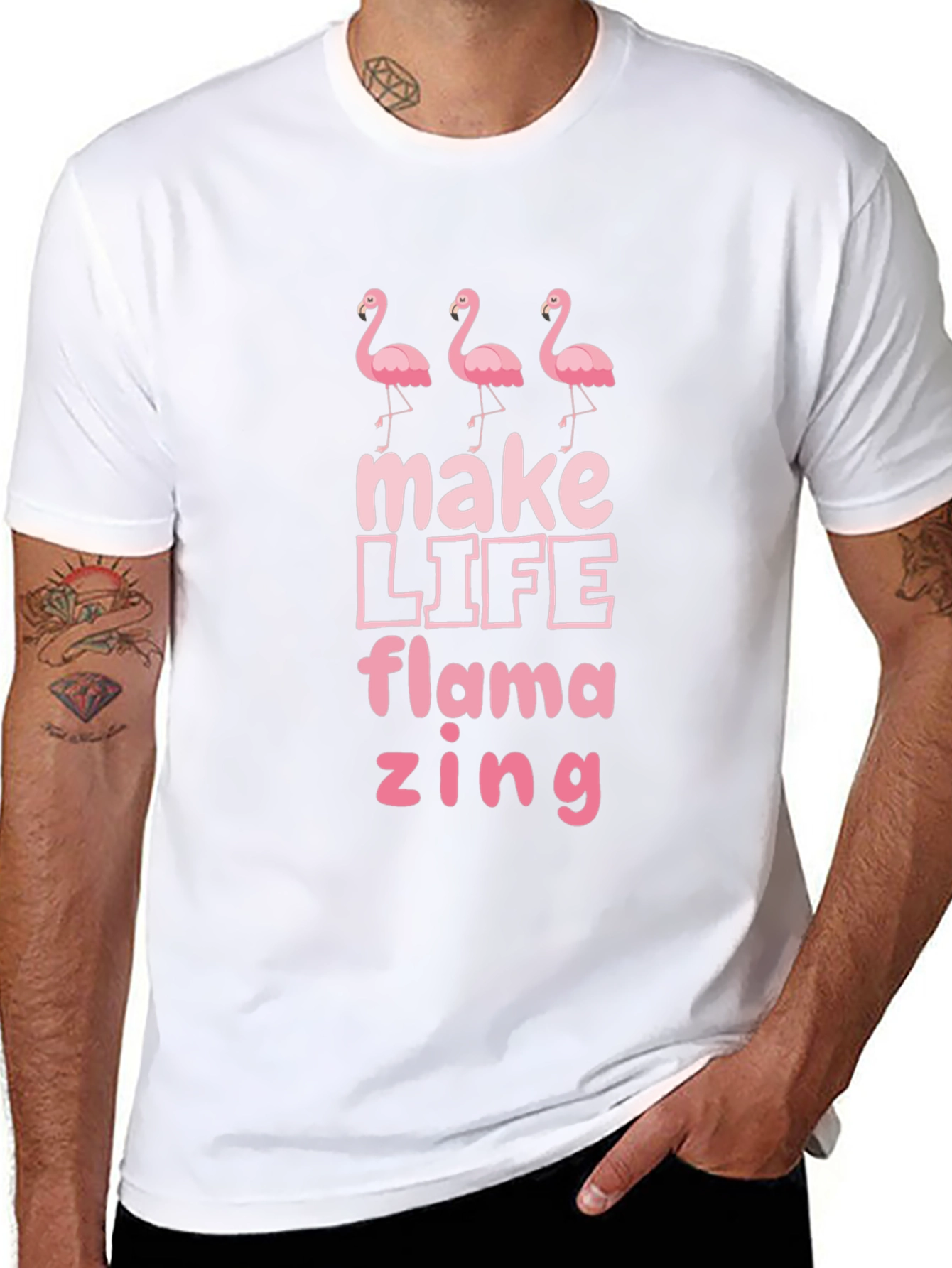 Flamazing Flamingo Graphic Tee - Black