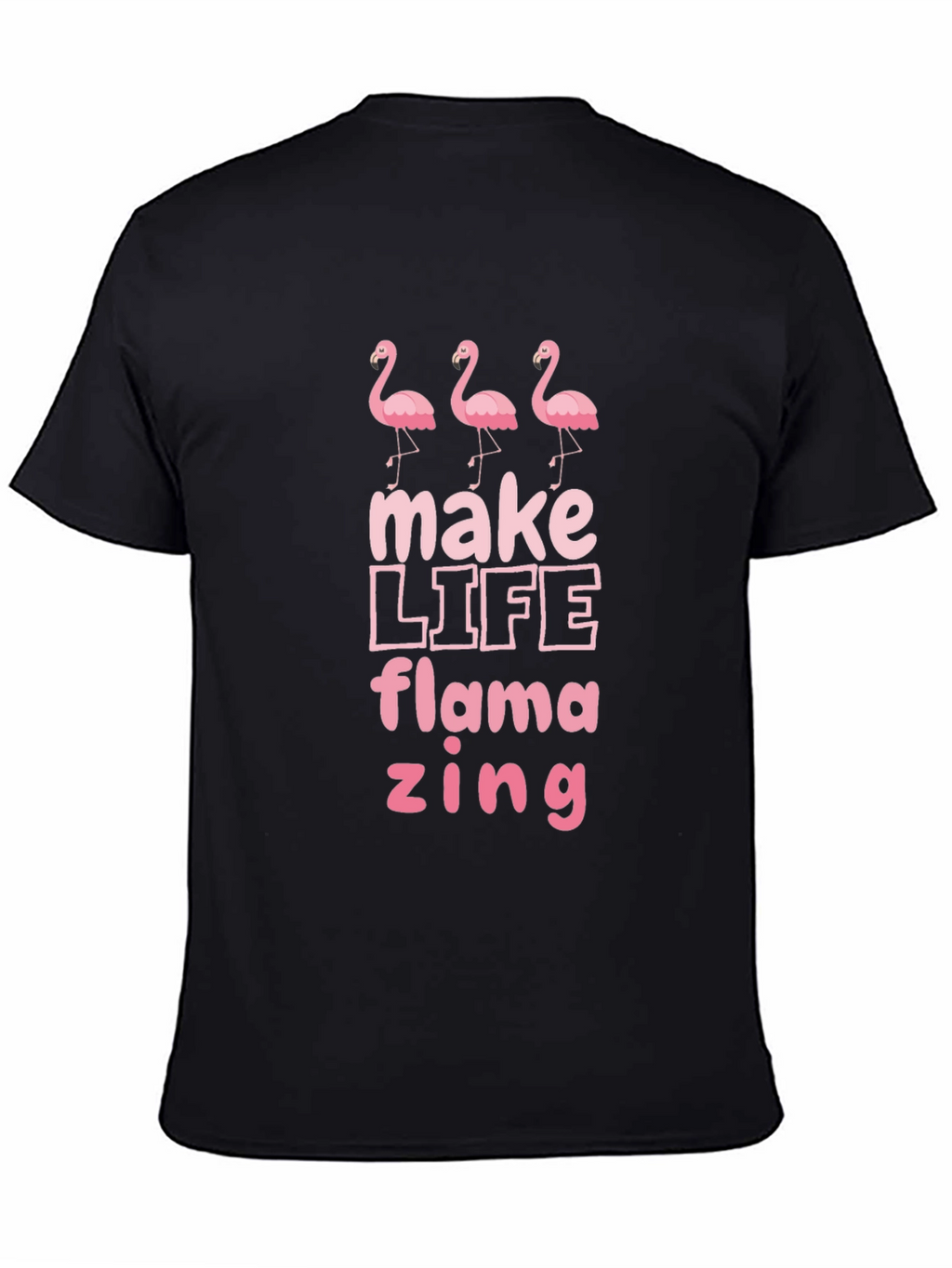 Flamazing Flamingo Graphic Tee - Black