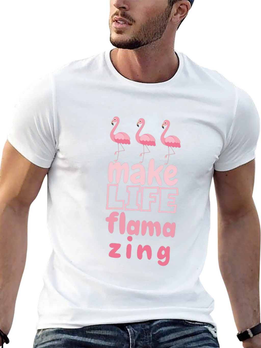 Flamazing Flamingo Graphic Tee - Black