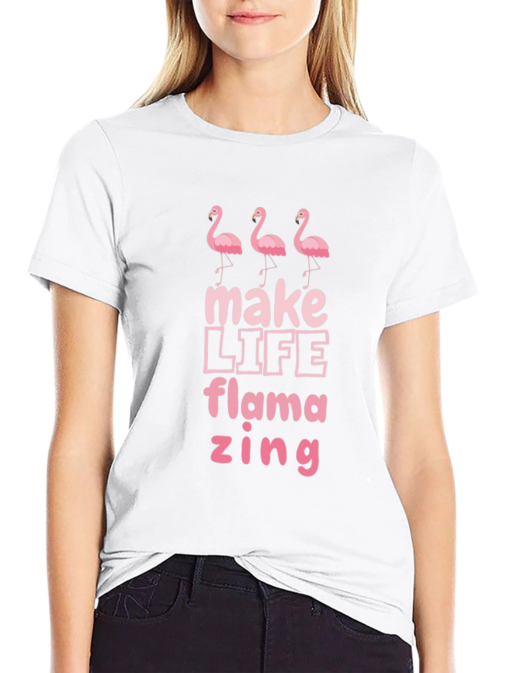Flamazing Flamingo Graphic Tee - Black