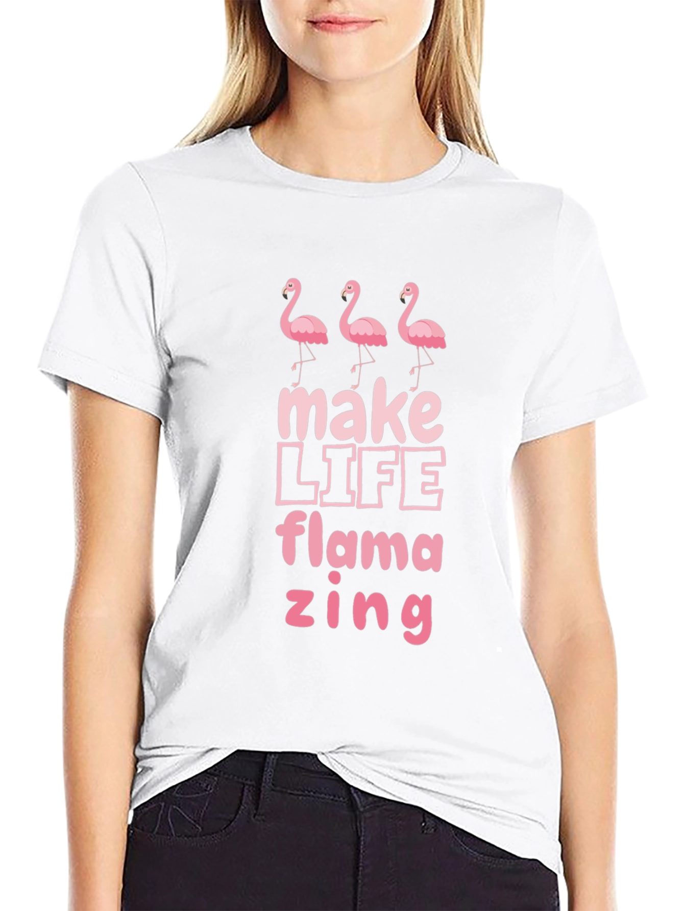 Flamazing Flamingo Graphic Tee - Black