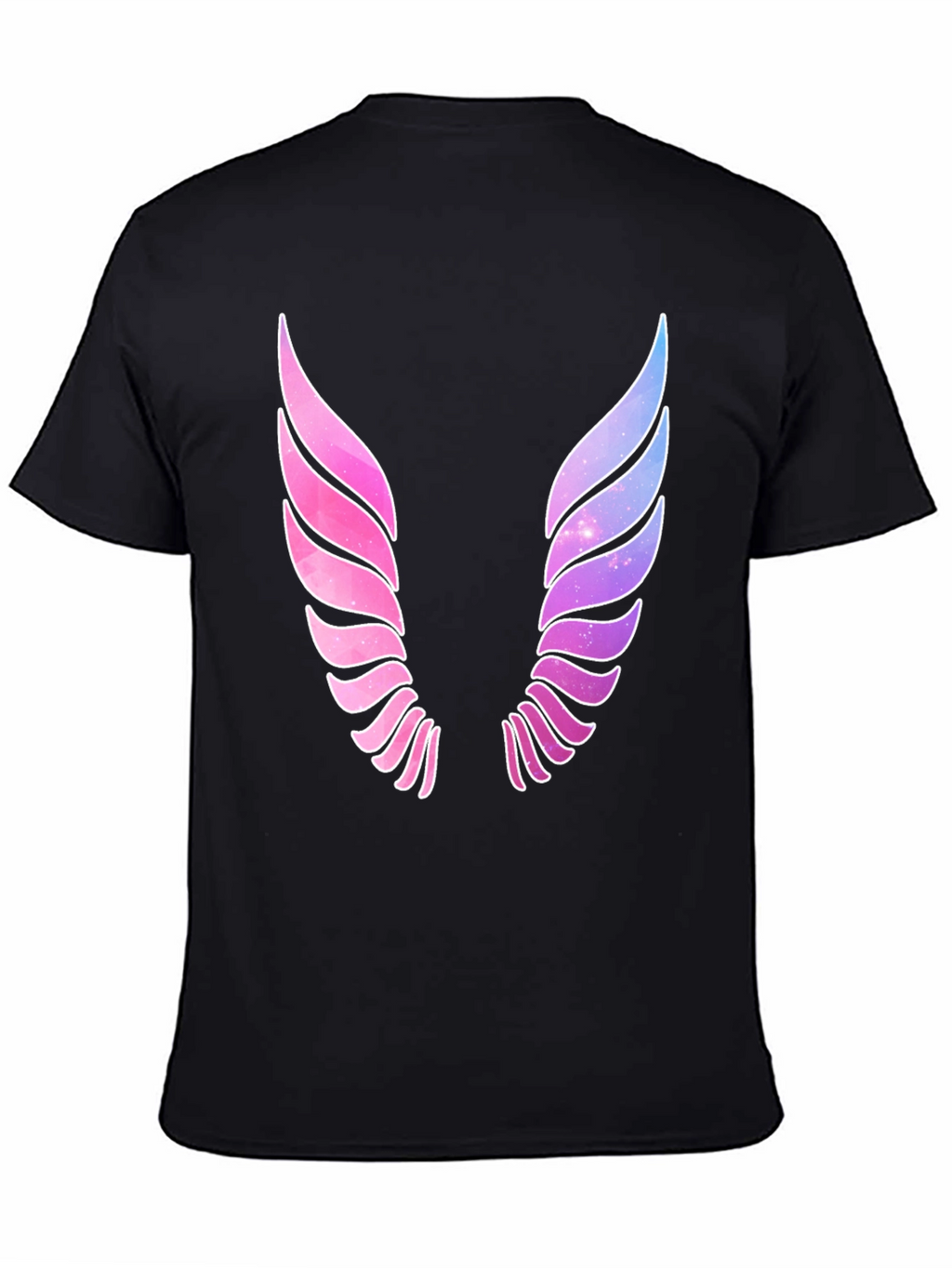 Galaxy Wings Graphic Black T-Shirt