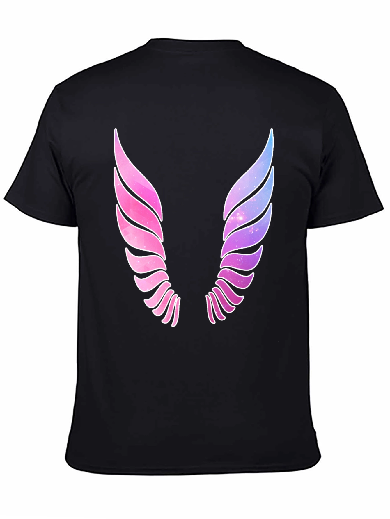 Galaxy Wings Graphic Black T-Shirt