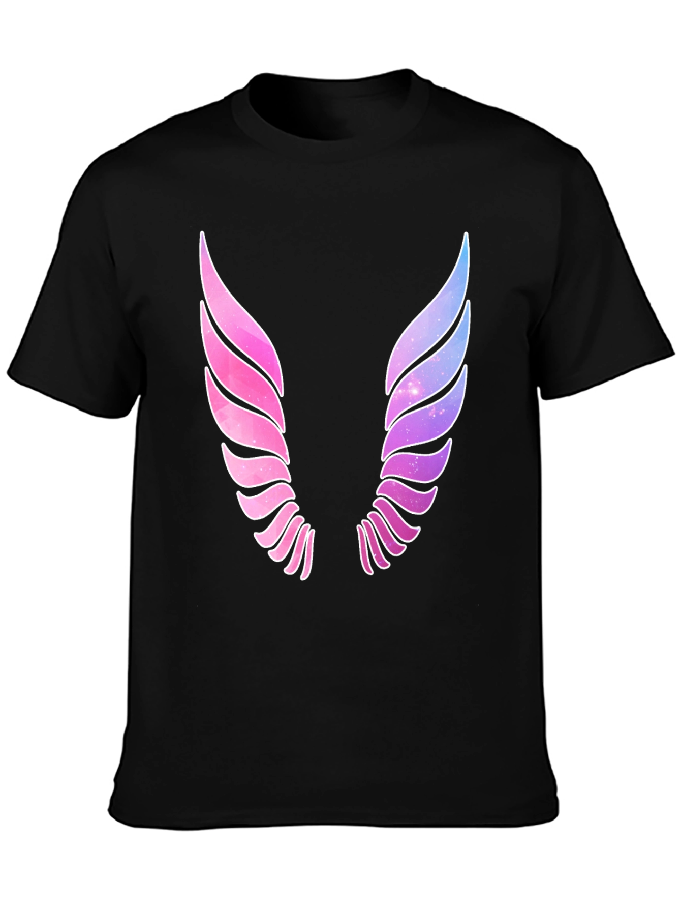 Galaxy Wings Graphic Black T-Shirt
