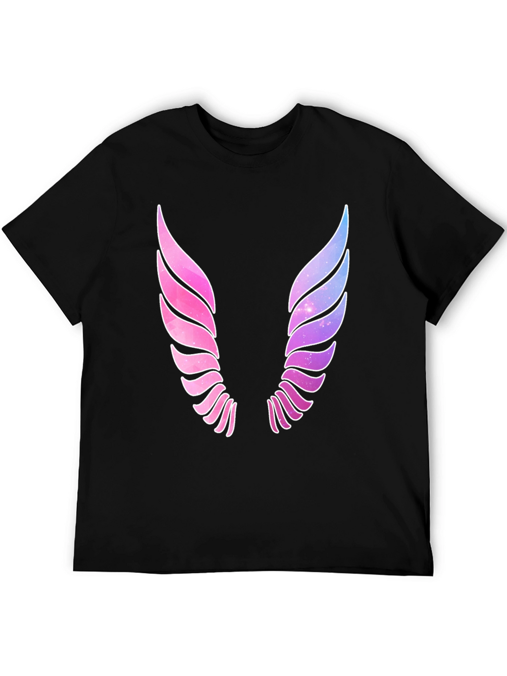 Galaxy Wings Graphic Black T-Shirt