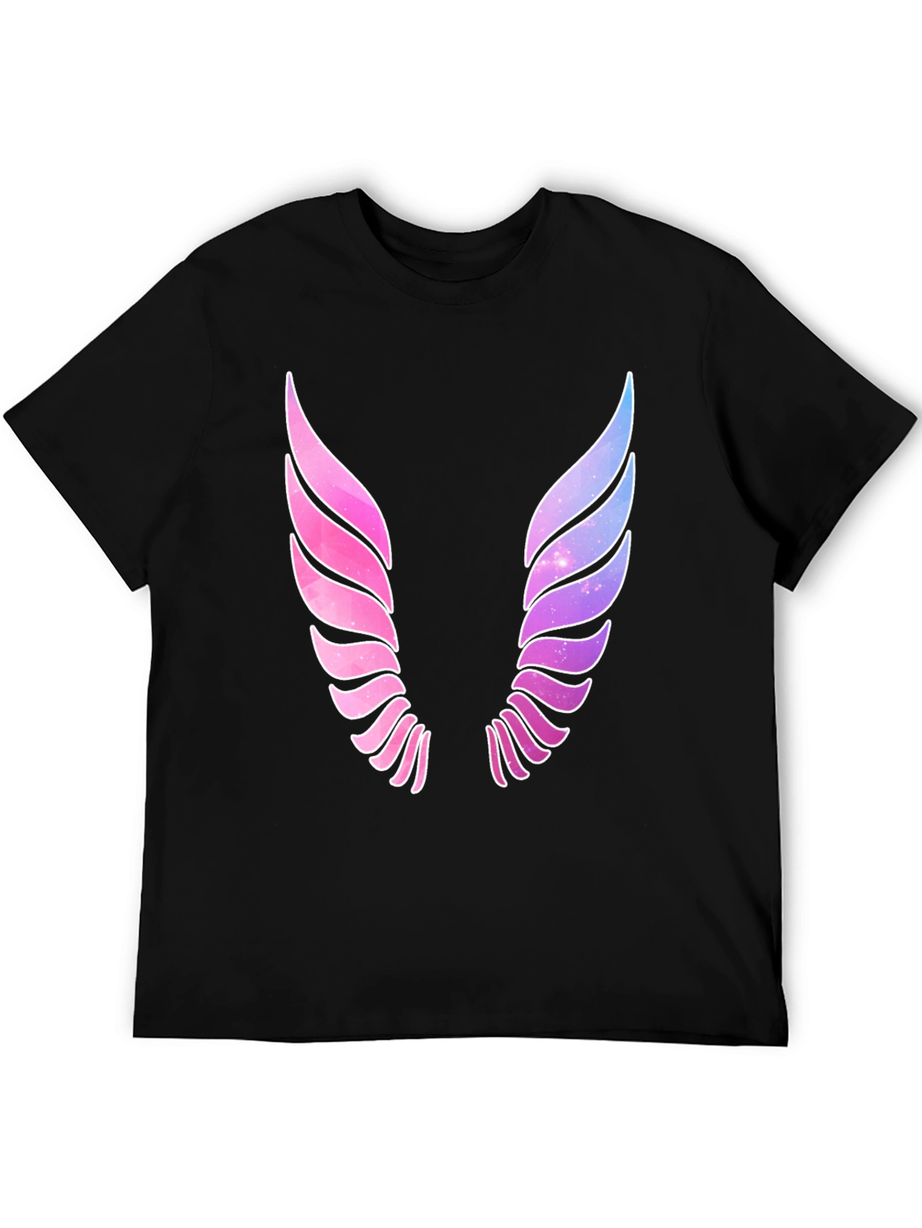 Galaxy Wings Graphic Black T-Shirt