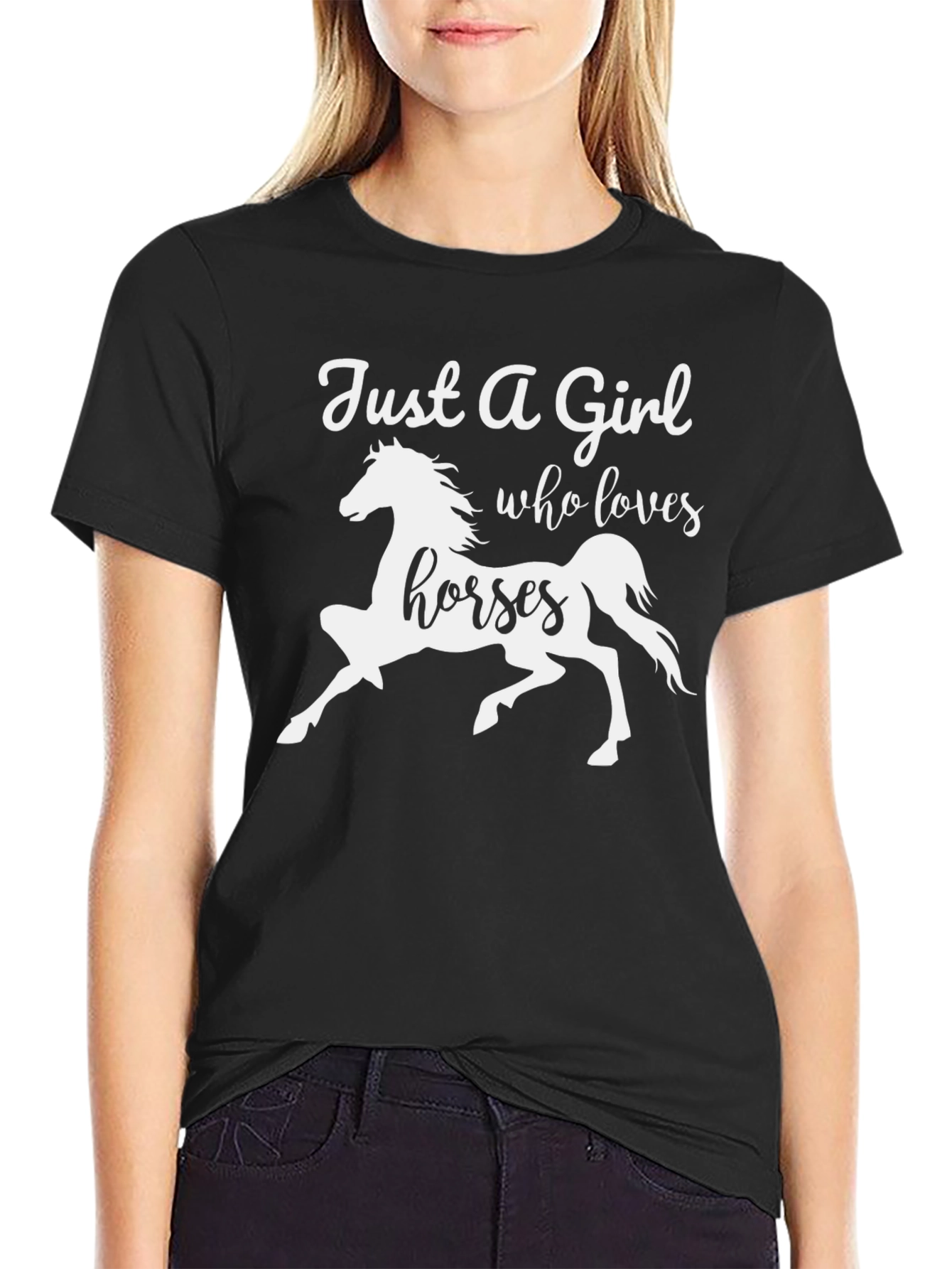 Just a Girl Who Loves Horses Graphic T-Shirt