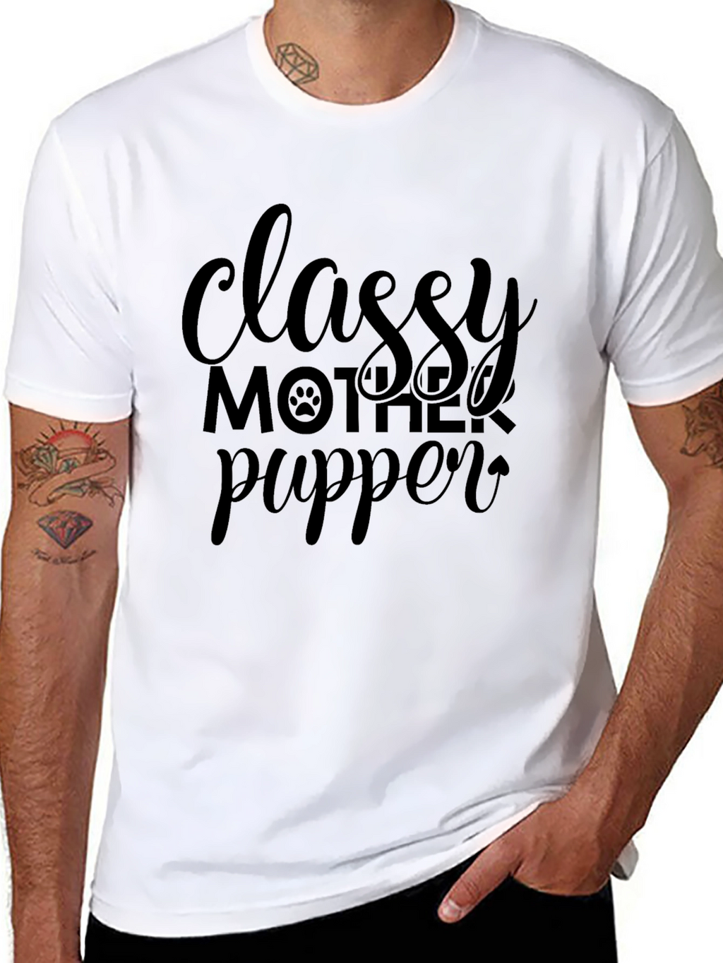 Classy Mother Pupper Black Graphic T-Shirt