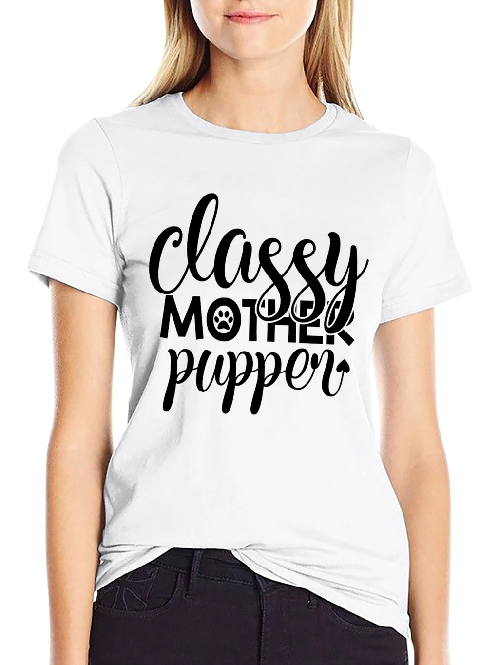 Classy Mother Pupper Black Graphic T-Shirt
