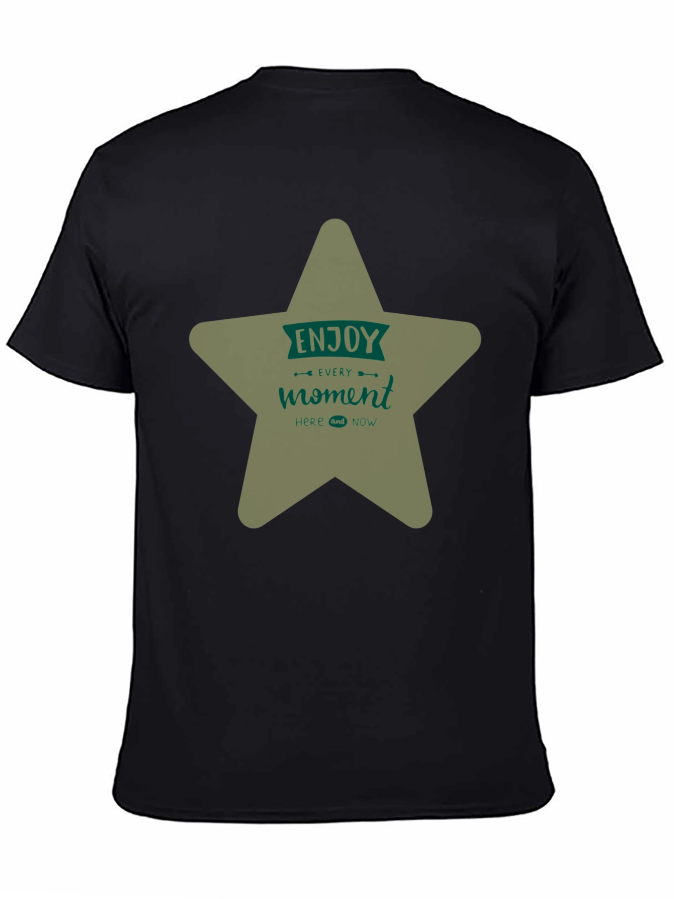 Enjoy Every Moment Star Graphic Tee - Black Casual Shirt