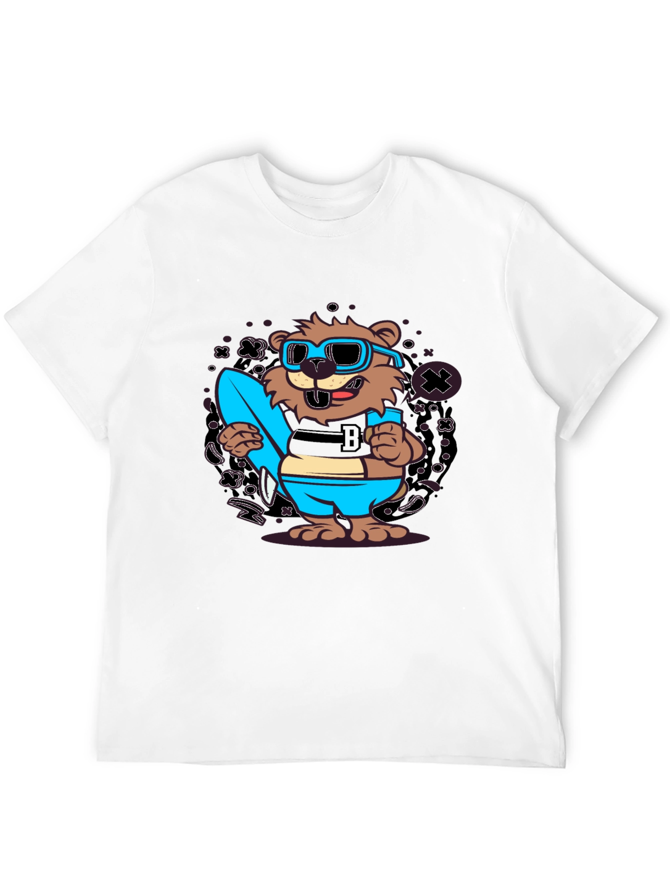 Cool Cartoon Beaver Graphic Tee
