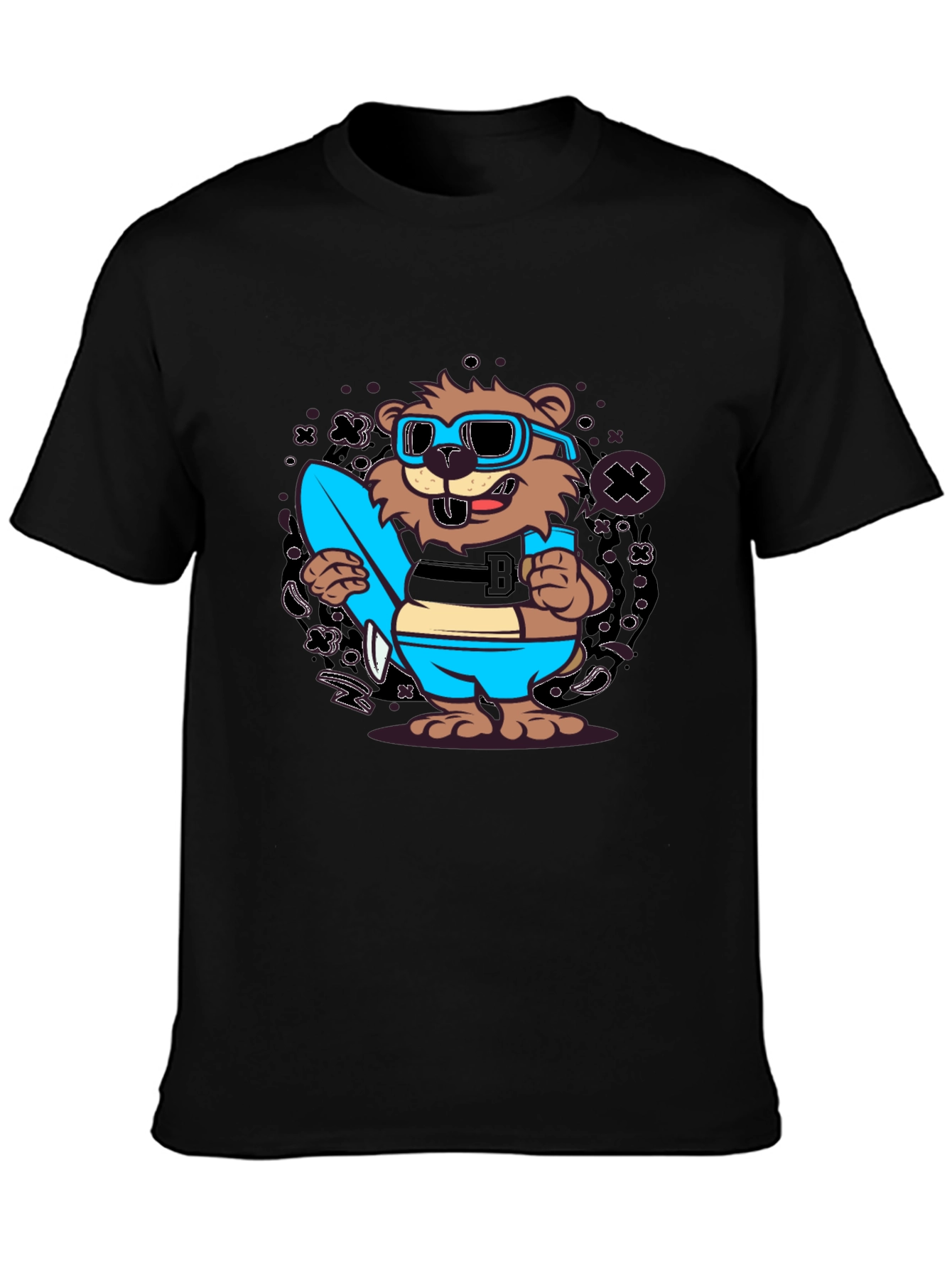 Cool Cartoon Beaver Graphic Tee