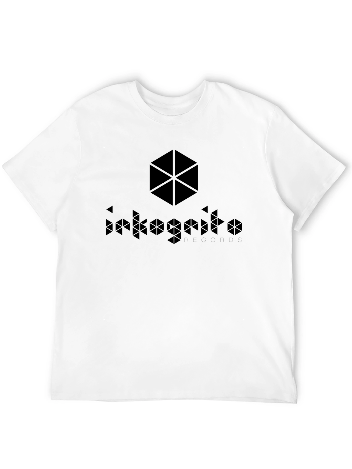 Geometric Hexagon Graphic Tee - Black