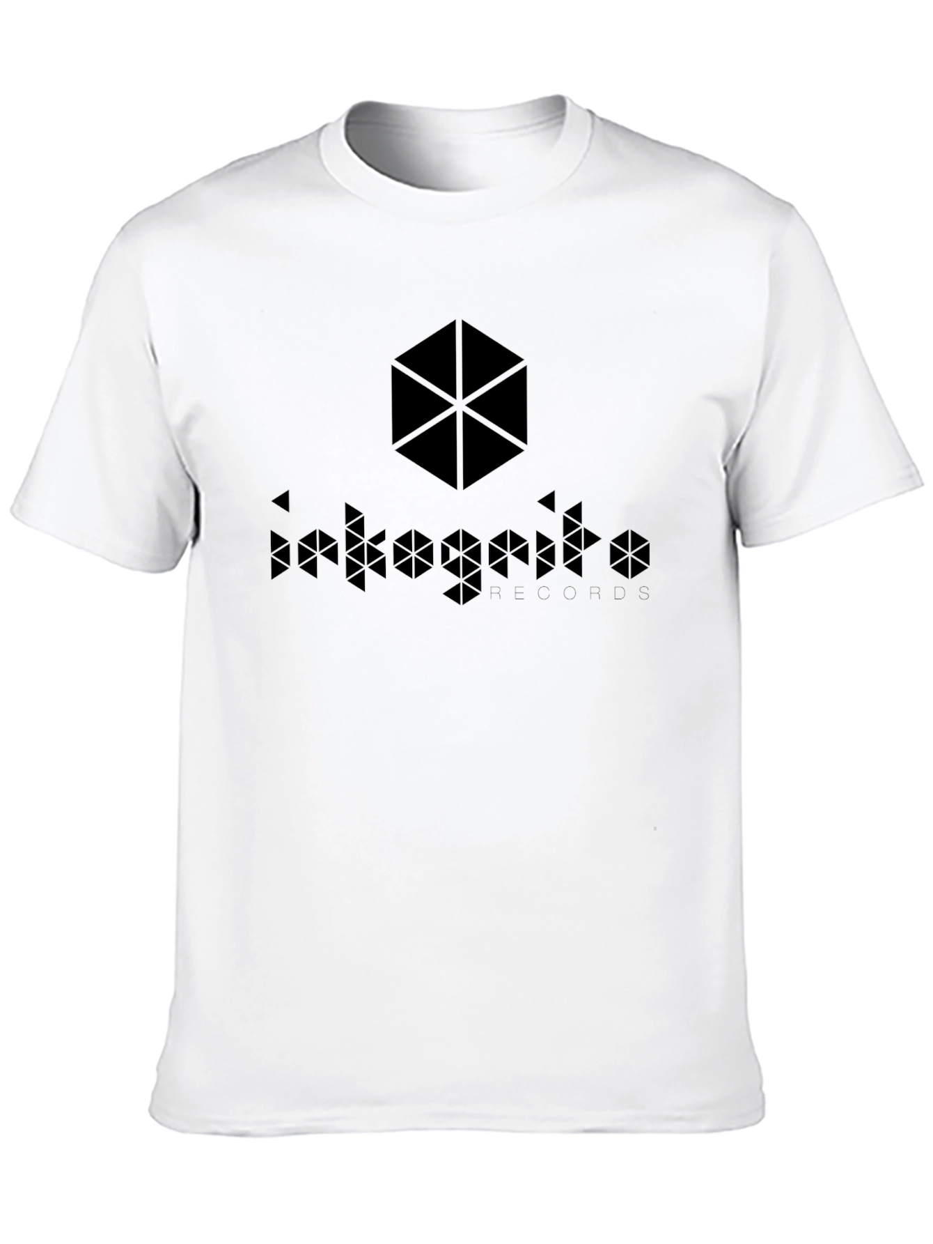 Geometric Hexagon Graphic Tee - Black