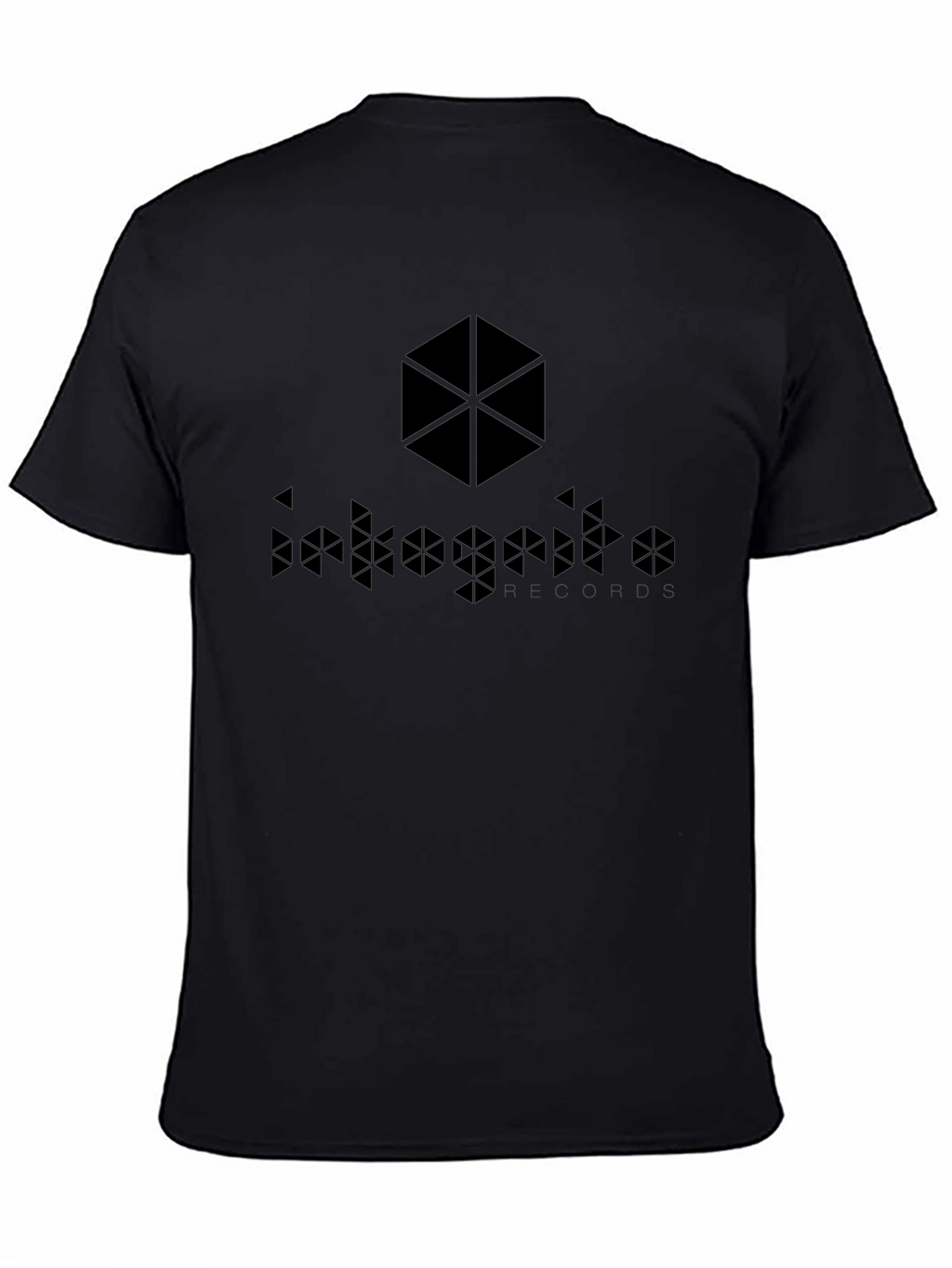 Geometric Hexagon Graphic Tee - Black