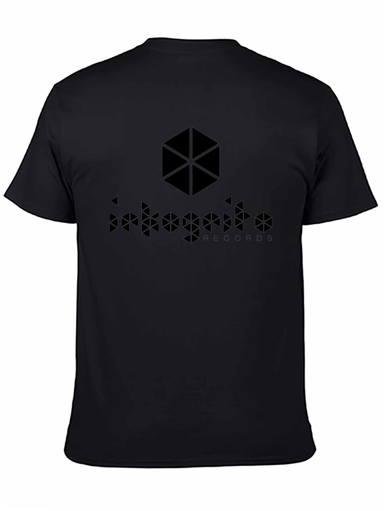 Geometric Hexagon Graphic Tee - Black
