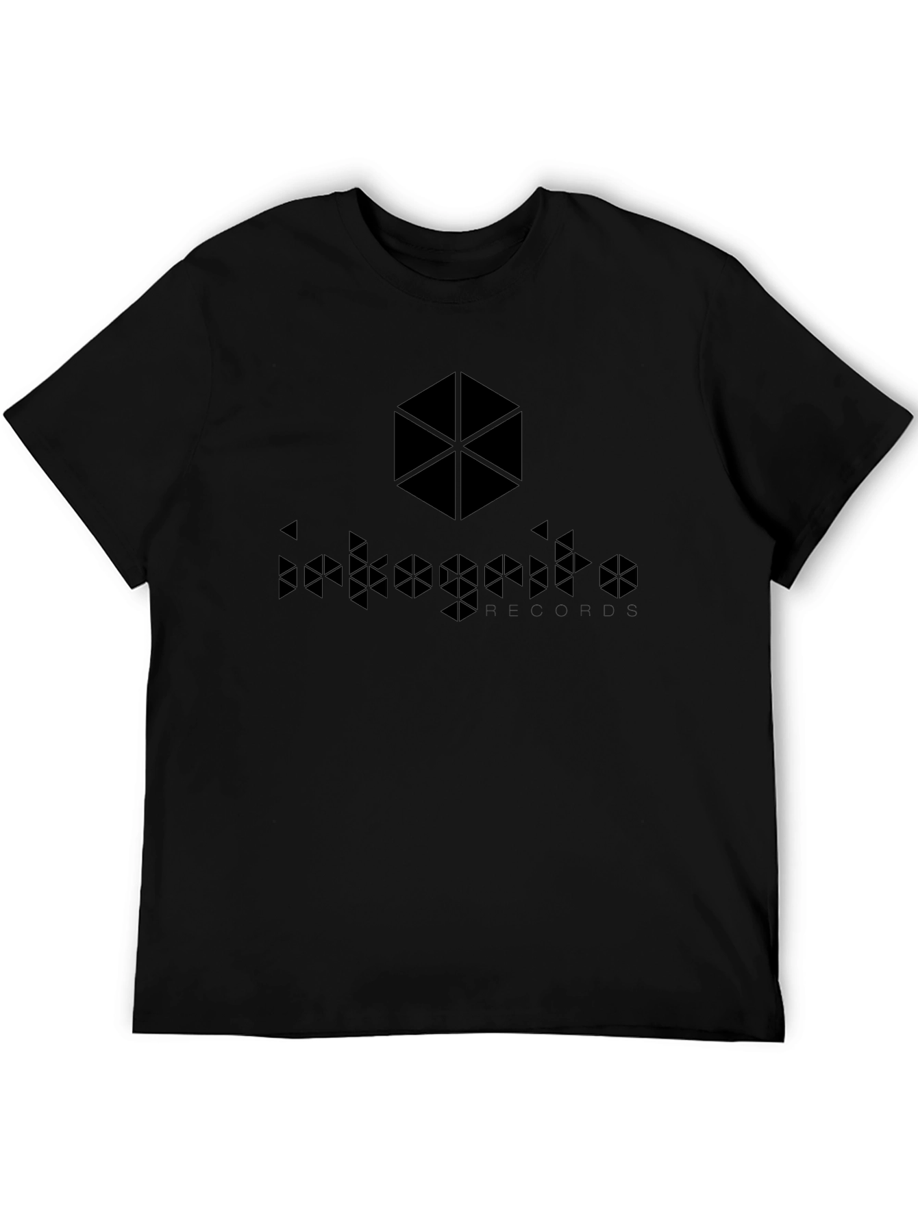Geometric Hexagon Graphic Tee - Black